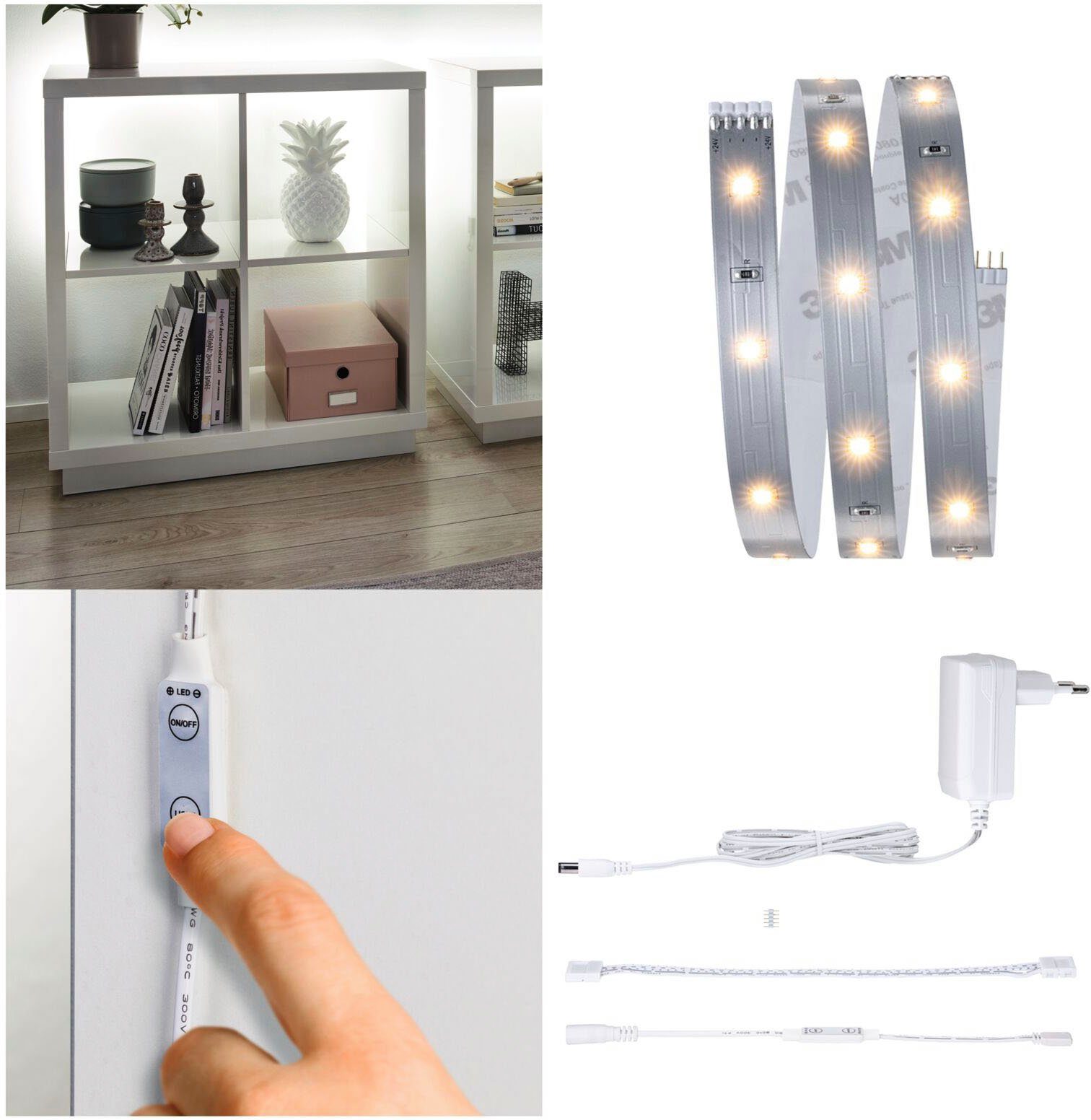 Paulmann LED-Streifen MaxLED 250 Comfort Set Regal 1m 4W 300lm/m 2700K 12VA, 1-flammig – Bild 3 von 5
