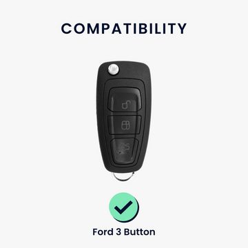 kwmobile Schlüsseltasche Autoschlüssel Hülle für Ford (1-tlg), Schlüsselhülle Silikon Case Schlüssel Cover