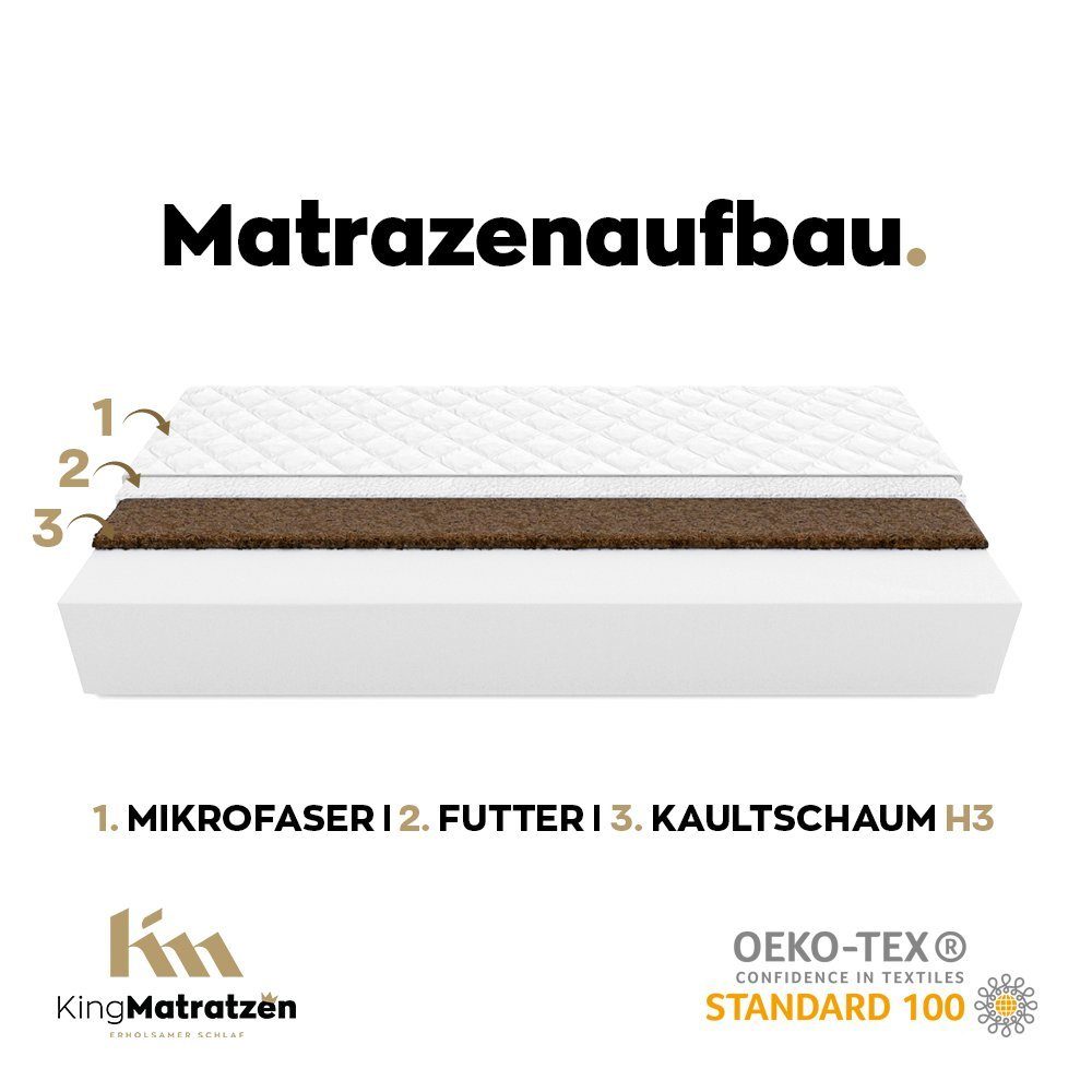 Matratzen KingMatratzen, KingKOMFORT x200 180 PLUS bett cm, cm 12cm hoch 12 Kaltschaummatratze H3/H4