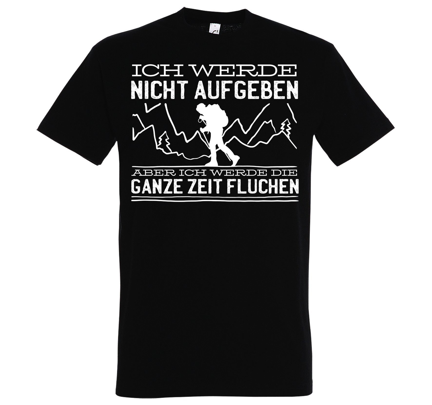 Youth Designz T-Shirt Nicht Aufgeben Wandern Herren T-Shirt mit Trendigem Frontdruck Schwarz