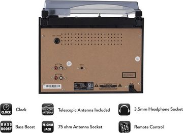 Soundmaster MCD5550SW DAB+, CD, Bluetooth, USB, Schall­plat­te, Kassette Plattenspieler (Riemenantrieb, Soundmaster MCD5550 MCD5550SW)