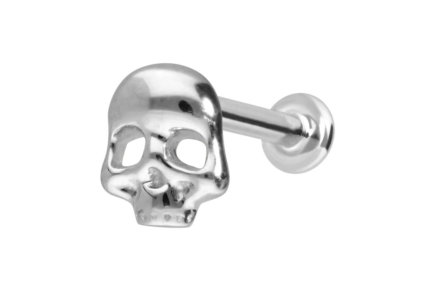 PIERCINGLINE Piercing-Set 14 Karat Gold Labret mit Innengewinde TOTENKOPF (Labrets, 1-tlg)
