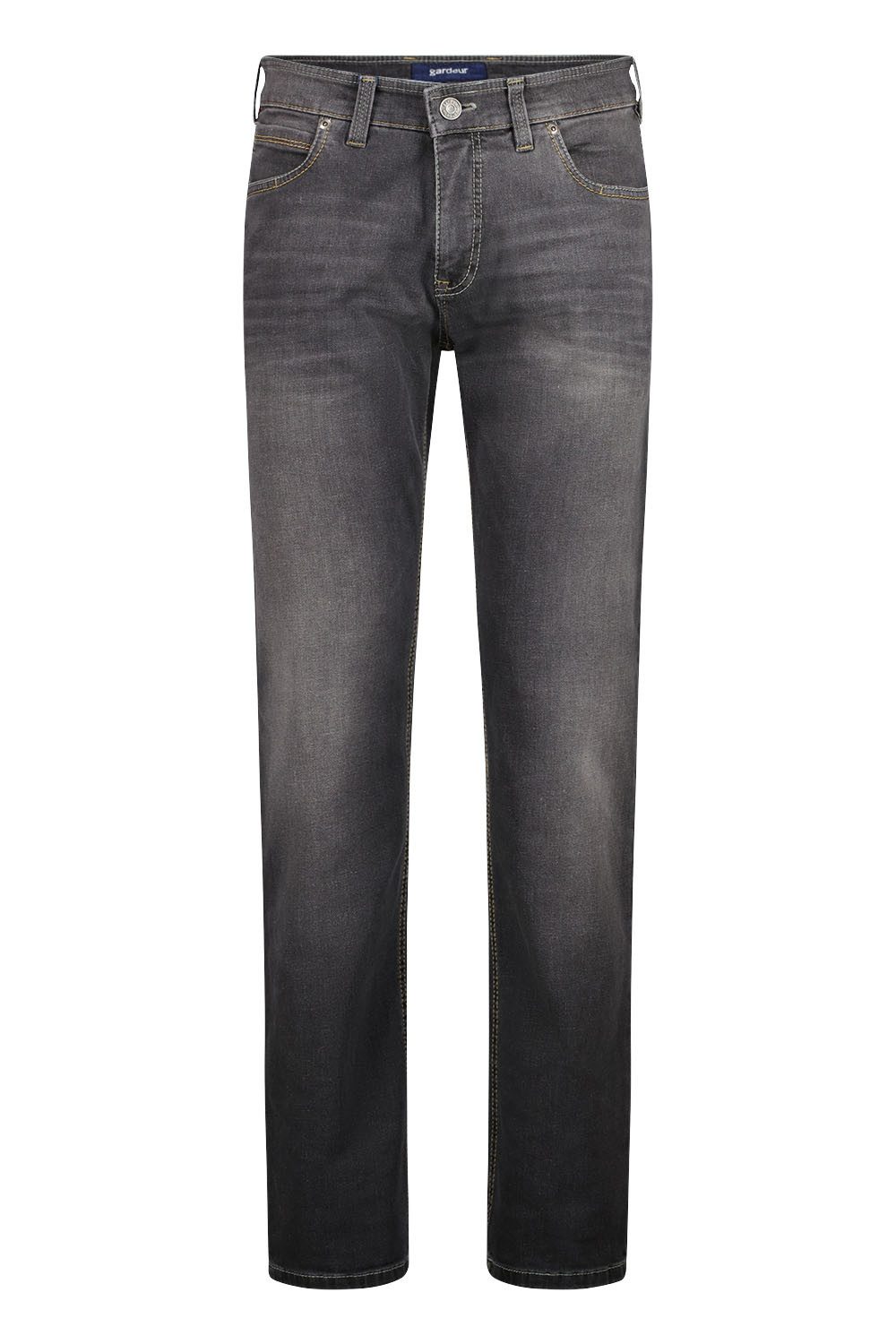 Atelier GARDEUR Straight-Jeans BATU-2-71001-198, grau, anthrazit, Modern Fit Herrenhose Superflex-Stretch mit hoher Elastizität und Used-Optik
