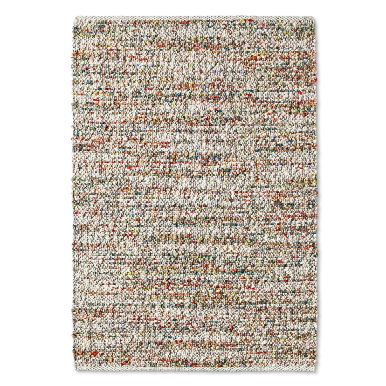 TaraCarpet Wollteppich TaraCarpet Neuberg handgewebter Schurwollteppich aus gewalkter Wolle, rechteckig, Höhe: 15 mm, Handgewebt Teppich multi Wohnzimmer Schlafzimmer 070x130 cm