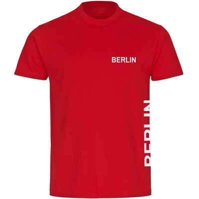 multifanshop T-Shirt Herren Berlin rot - Brust & Seite - Männer