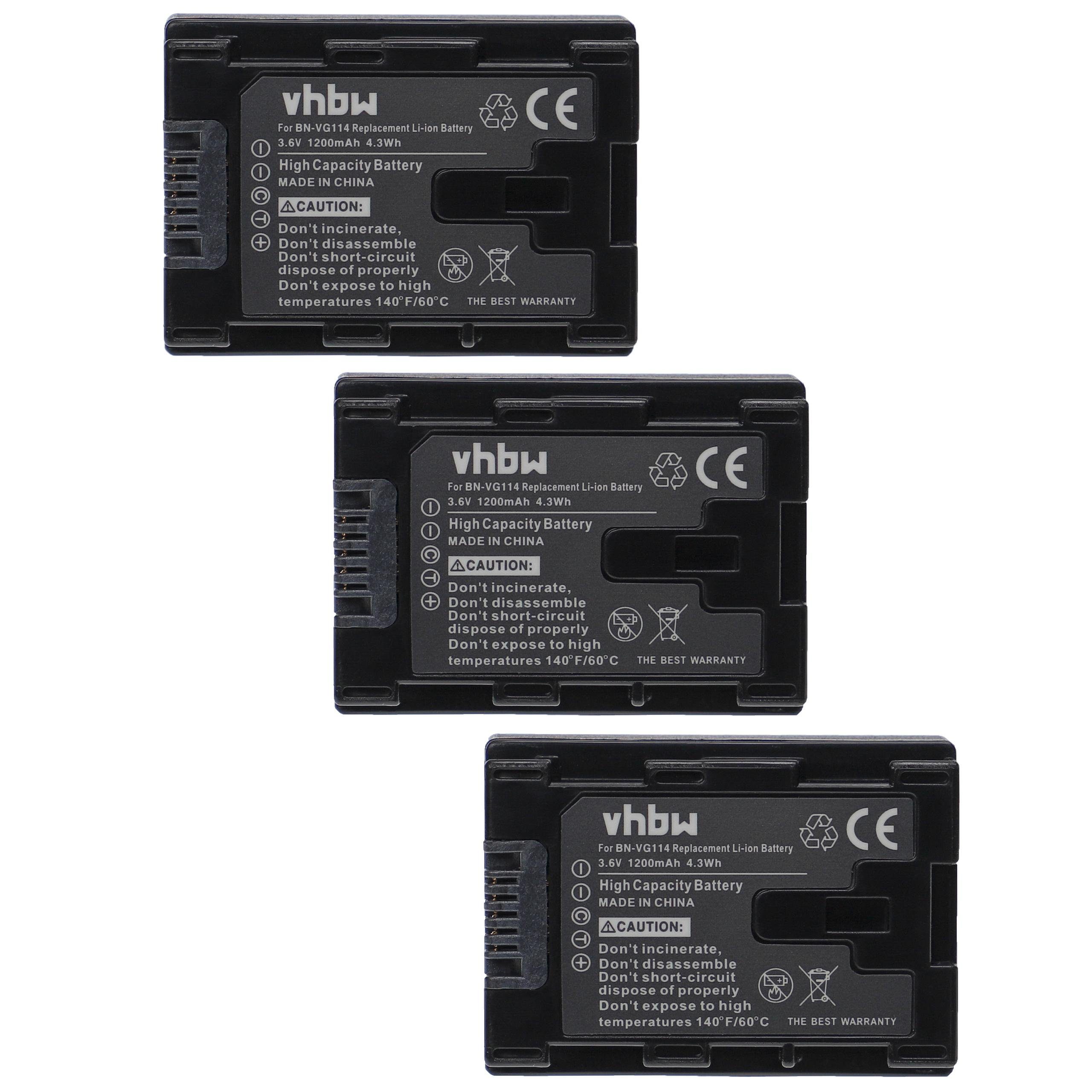 vhbw kompatibel mit JVC GZ-HM550U, GZ-HM570, GZ-HM65, GZ-HM650, GZ-HM650BU  Kamera-Akku Li-Ion 1200 mAh (3,6 V)