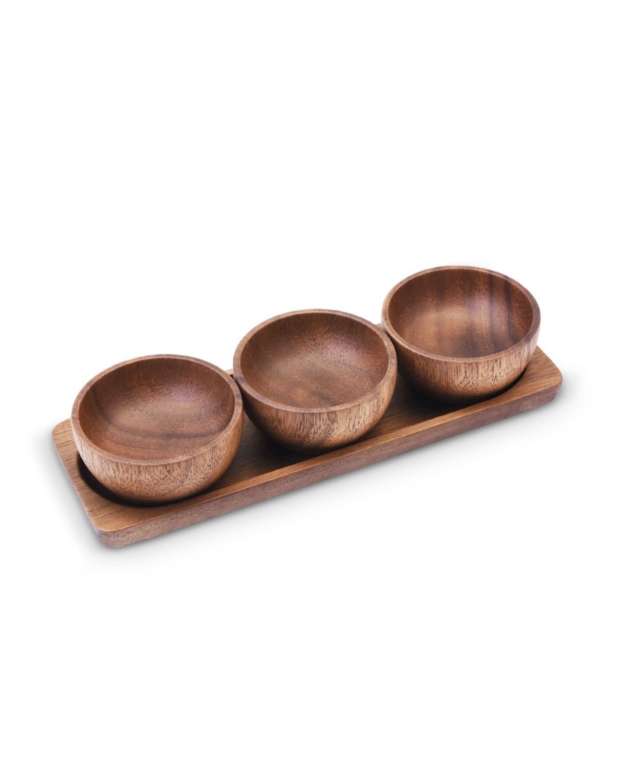 EKA Snackschale Akazienholz 4-teiliges Snack-Set, Akazienholz, (4-tlg)