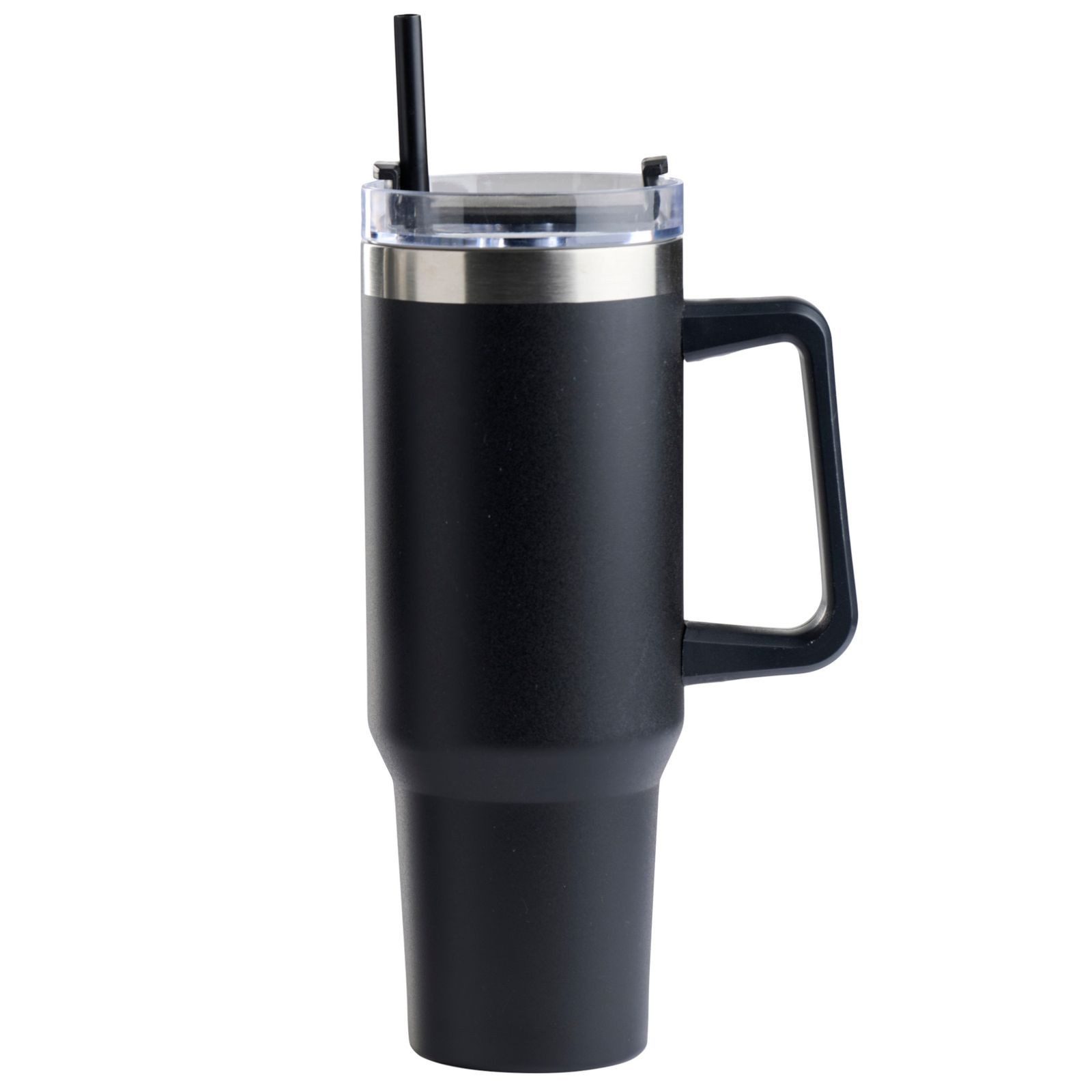 BURI Tasse Thermobecher mit Strohhalm 1100ml Trinkbecher Isolierbecher Edelstahl, Edelstahl