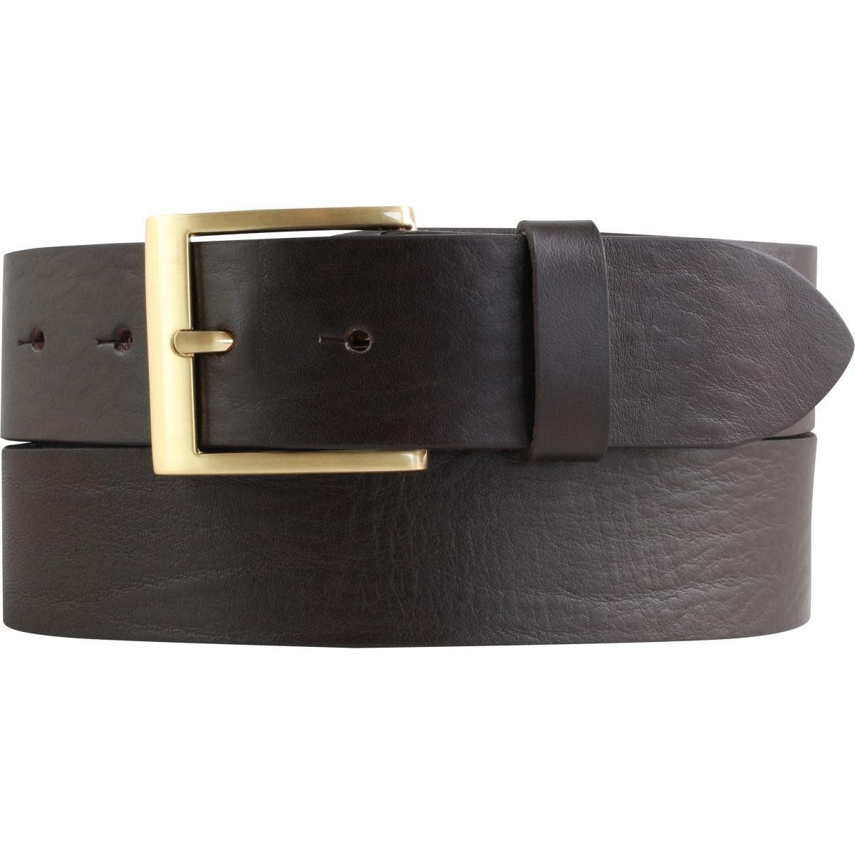 BELTINGER Ledergürtel Gürtel mit goldener Gürtelschnalle aus Vollrindleder - Hochwertiger Je (1-St)