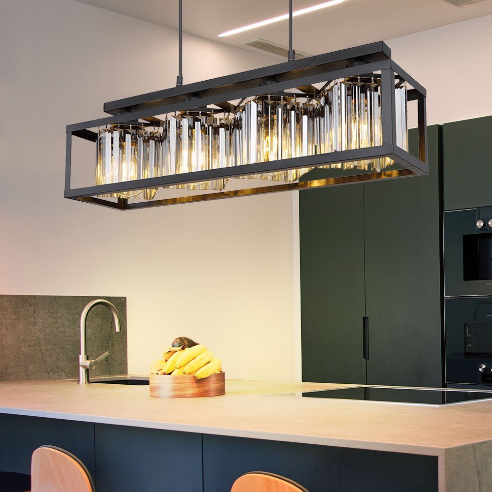 GLOBO LIGHTING LED-Hängeleuchte, Leuchtmittel inklusive, Warmweiß, Kristall Pendelleuchte Hängelampe Wohnzimmer LED Hängeleuchte