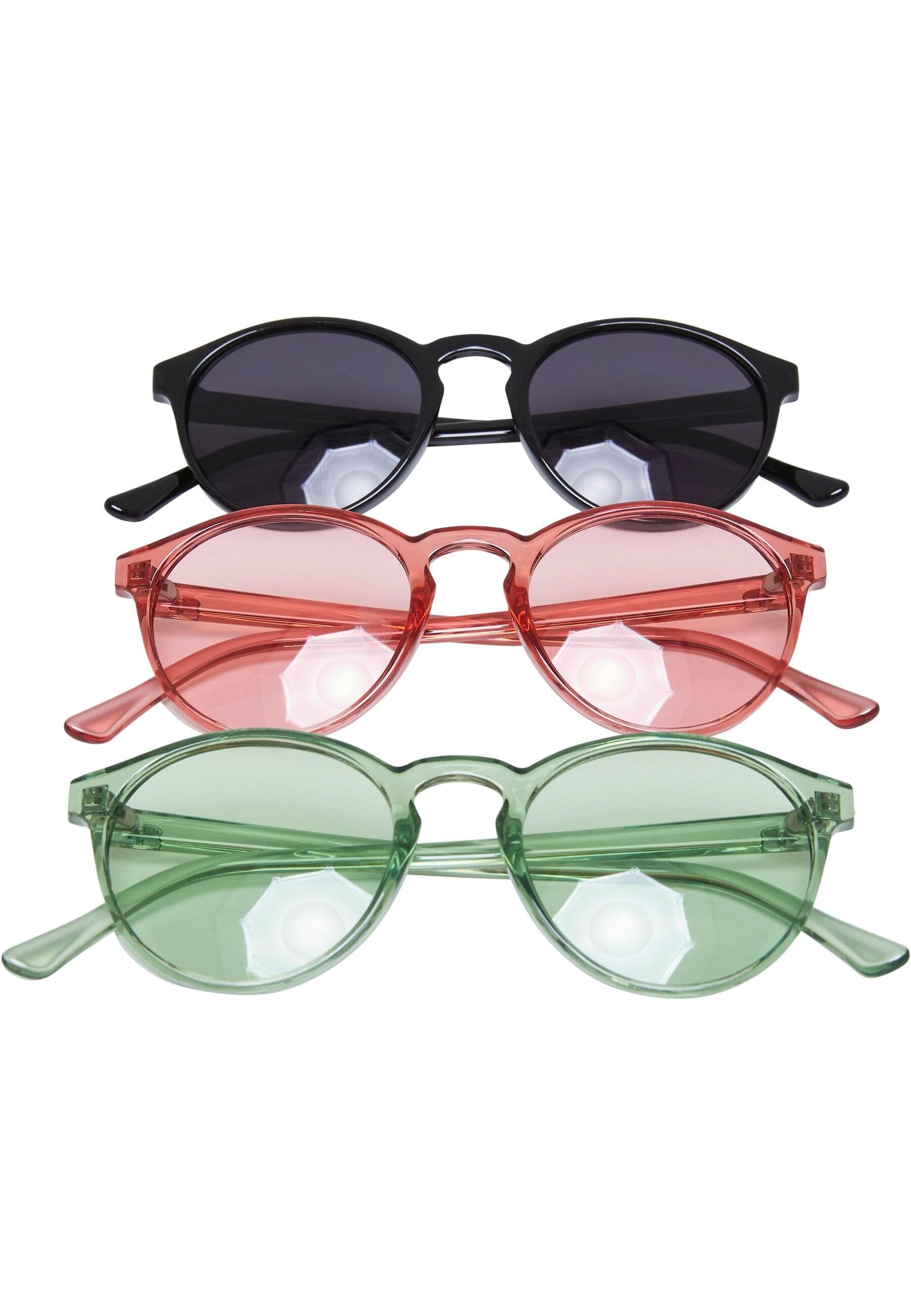 [Frühbucher-Sonderpreis] URBAN CLASSICS Sonnenbrille Unisex Sunglasses 3-Pack Cypress black/palepink/vintagegreen