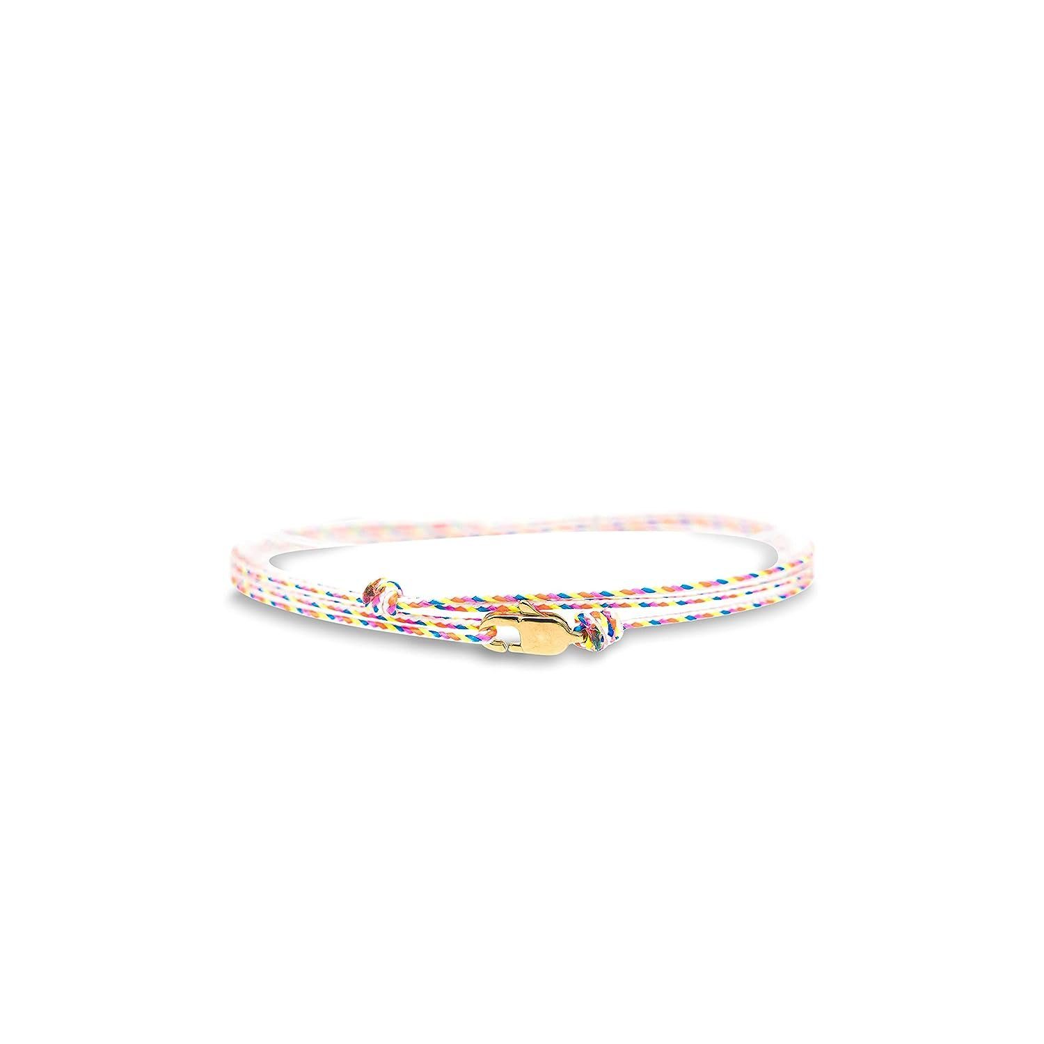 Made by Nami Fußkette Dünnes Wickelfußband Strand Festival Surfer-Schmuck, Karabiner-Haken Verschluss 100% Wasserfest Verstellbar