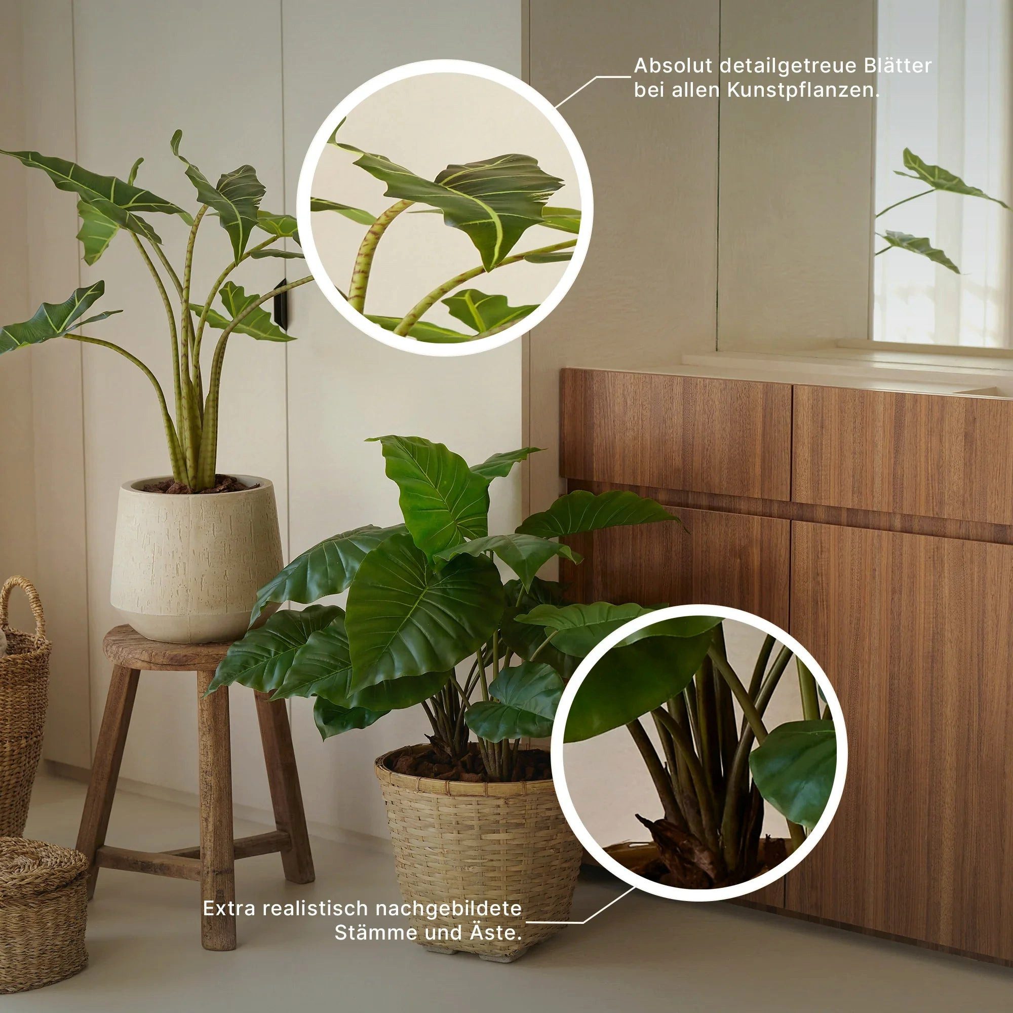 Kunstpflanze Künstliches Grass - Rote Oceane, 75 cm, aplanta