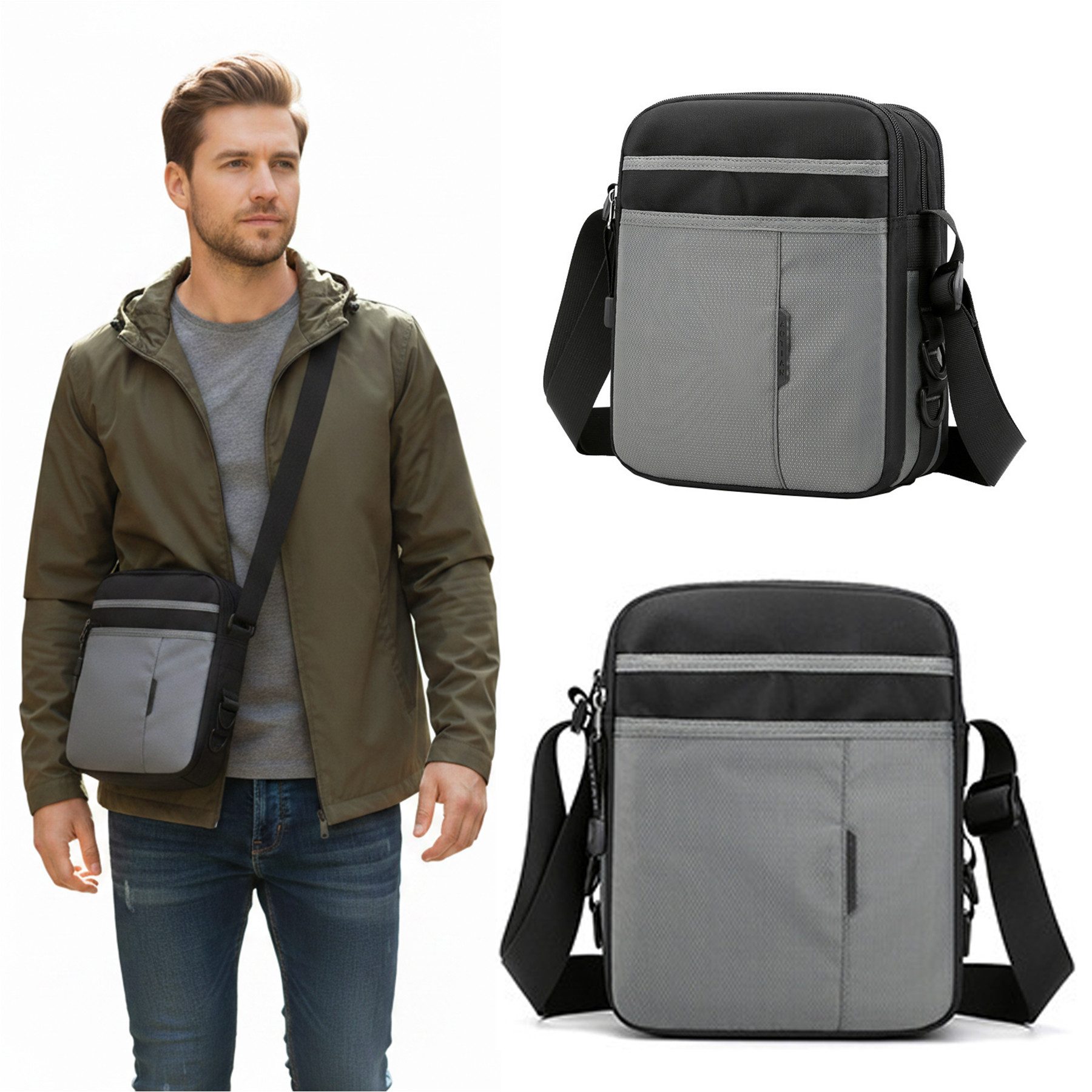 Mutig Umhängetasche shoulder bag Herren Oxford Herren Tasche männer umhängetasche (Wasserdicht Schultertasche, Crossbody Bag Backpack, für Männer Messenger Bag, Crossbody, Reise Arbeitstasche), für Männer und Frauen, die Outdoor-Sportarten wandern