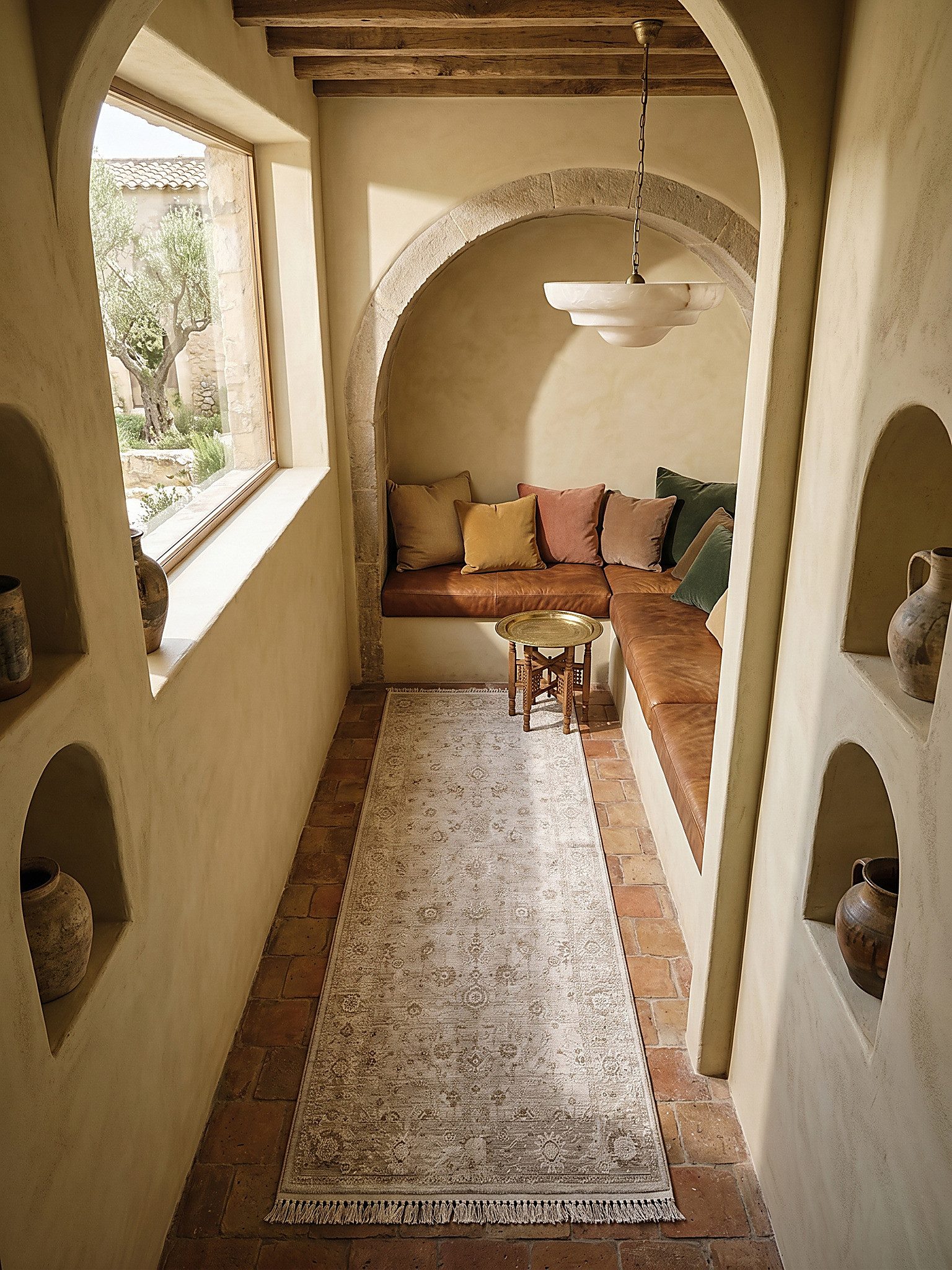 KADIMA DESIGN Teppich SCRIVIA Teppichläufer Beige 80x150 Orientalisch Polypropylen, Läufer, Höhe: 8 mm, Saugroboter-geeignet, Strapazierfähig, Pflegeleicht, Far – Bild 3 von 5