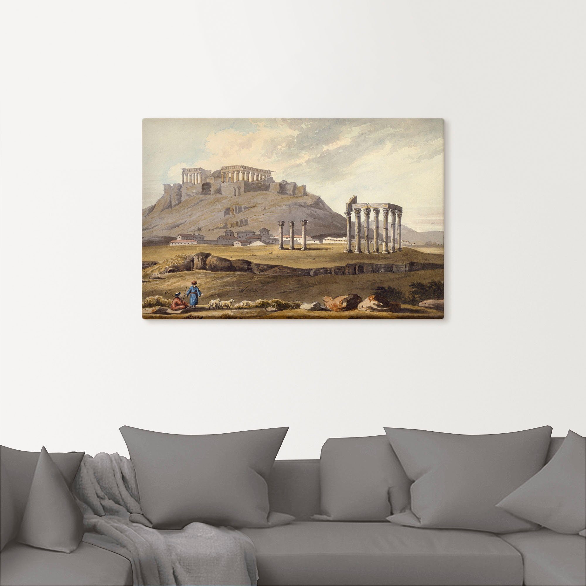 Artland Leinwandbild Der Tempel des olympischen Zeus, Gebäude (1 St), auf Holzrahmen gespannt