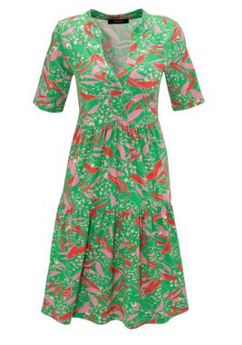 Aniston CASUAL Sommerkleid mit trendfarbenem, graphischem Blumendruck - NEUE KOLLEKTION