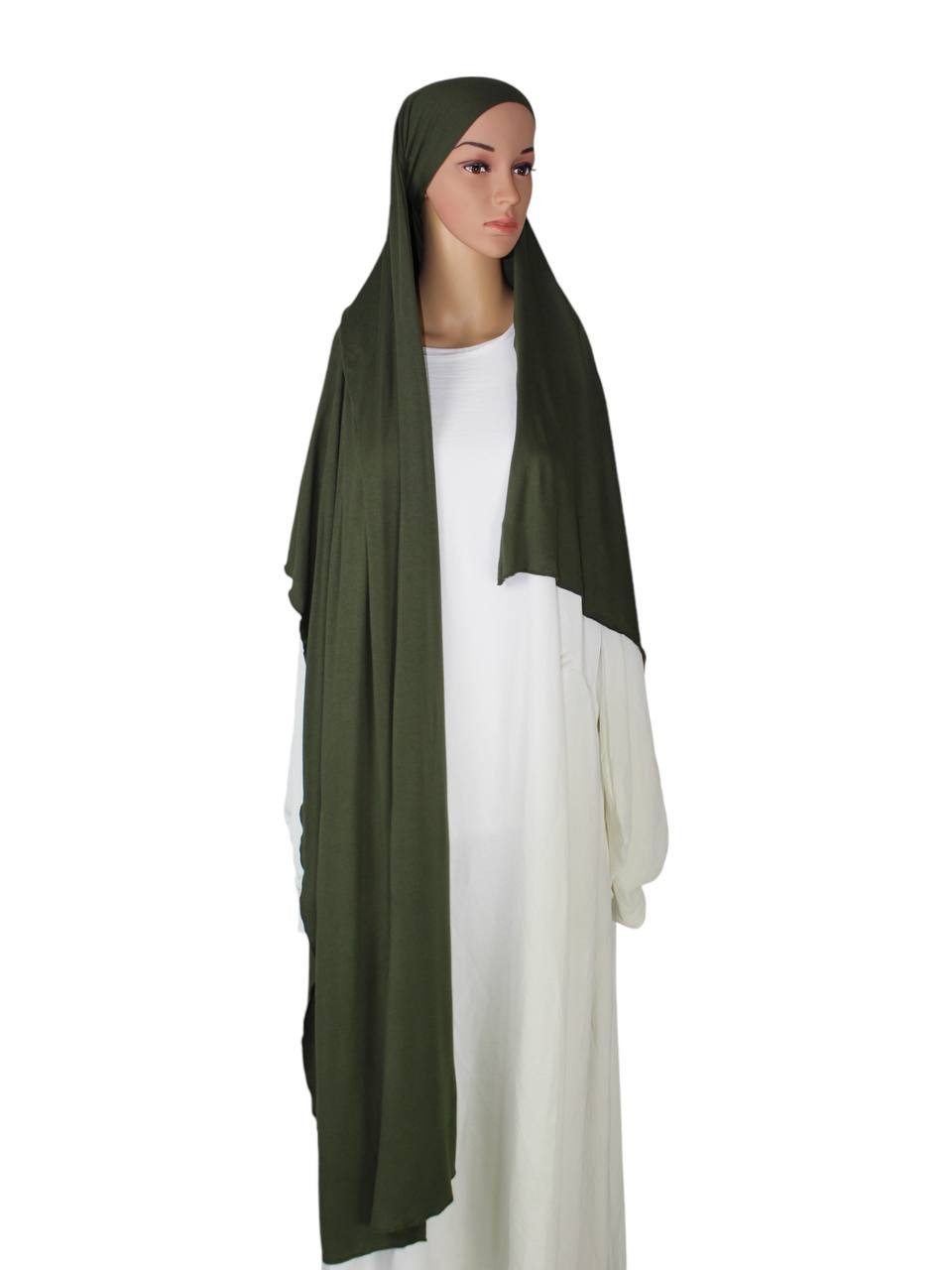 Aymasal Hijab XXL Jersey luxuriance Hijab mit integriertem Bone Scarf Kopftuch XXL Jersey Hijab mit Bonnet Kopftuch dehnbar luxuriös elegant