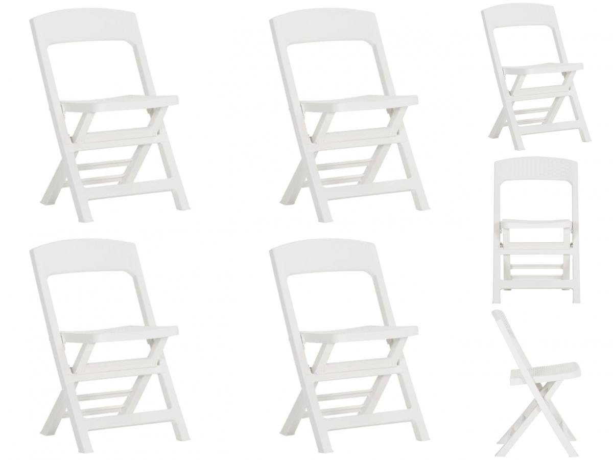 vidaXL Gartenstuhl Klappbare Gartenstühle 4 Stk Kunststoff Weiß Weiß | Weiß