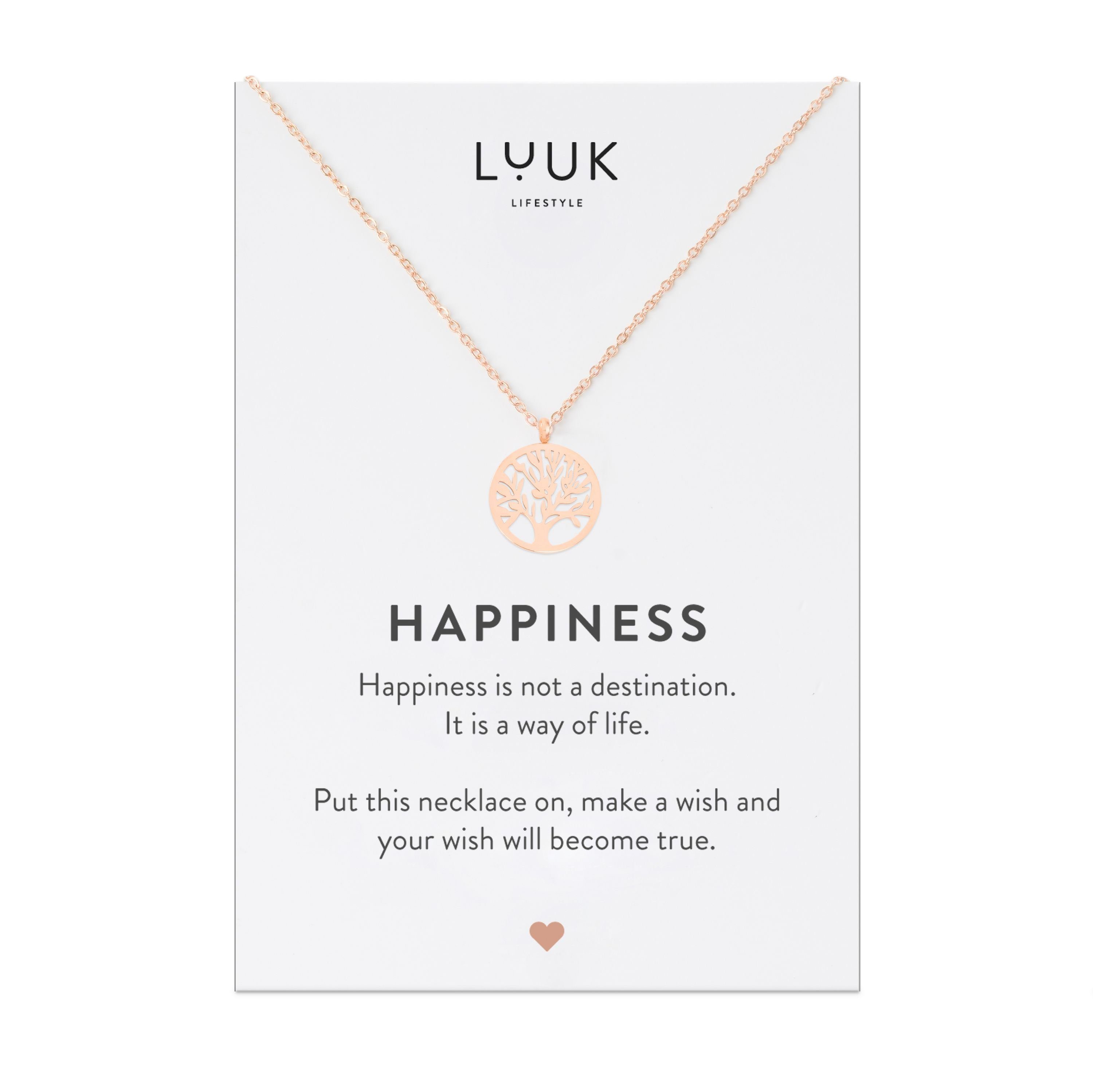 LUUK LIFESTYLE Kette mit Anhänger Lebensbaum, Edelstahlkette in edlem Design mit Lebensbaum Anhänger