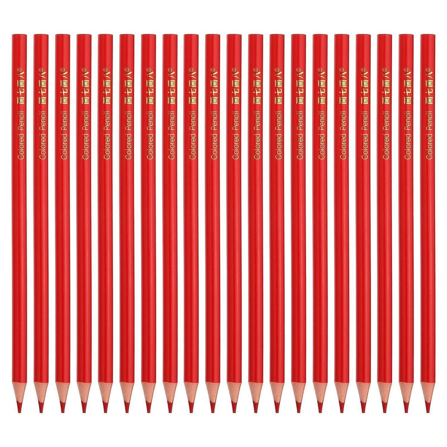 LuxusKollektion Buntstift Buntstift Set Rot 20Stk Holzfarbstifte Malen Zeichnen