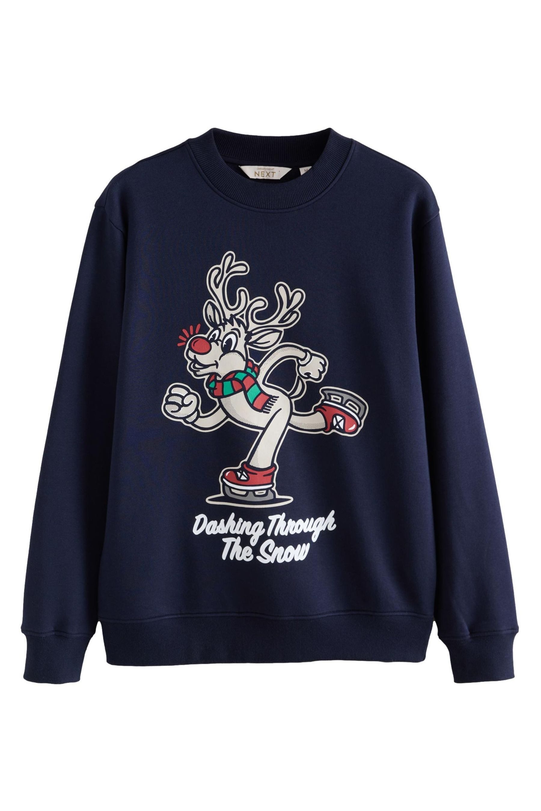 Next Sweater Rundhals-Sweatshirt mit weihnachtlichem Muster (1-tlg)