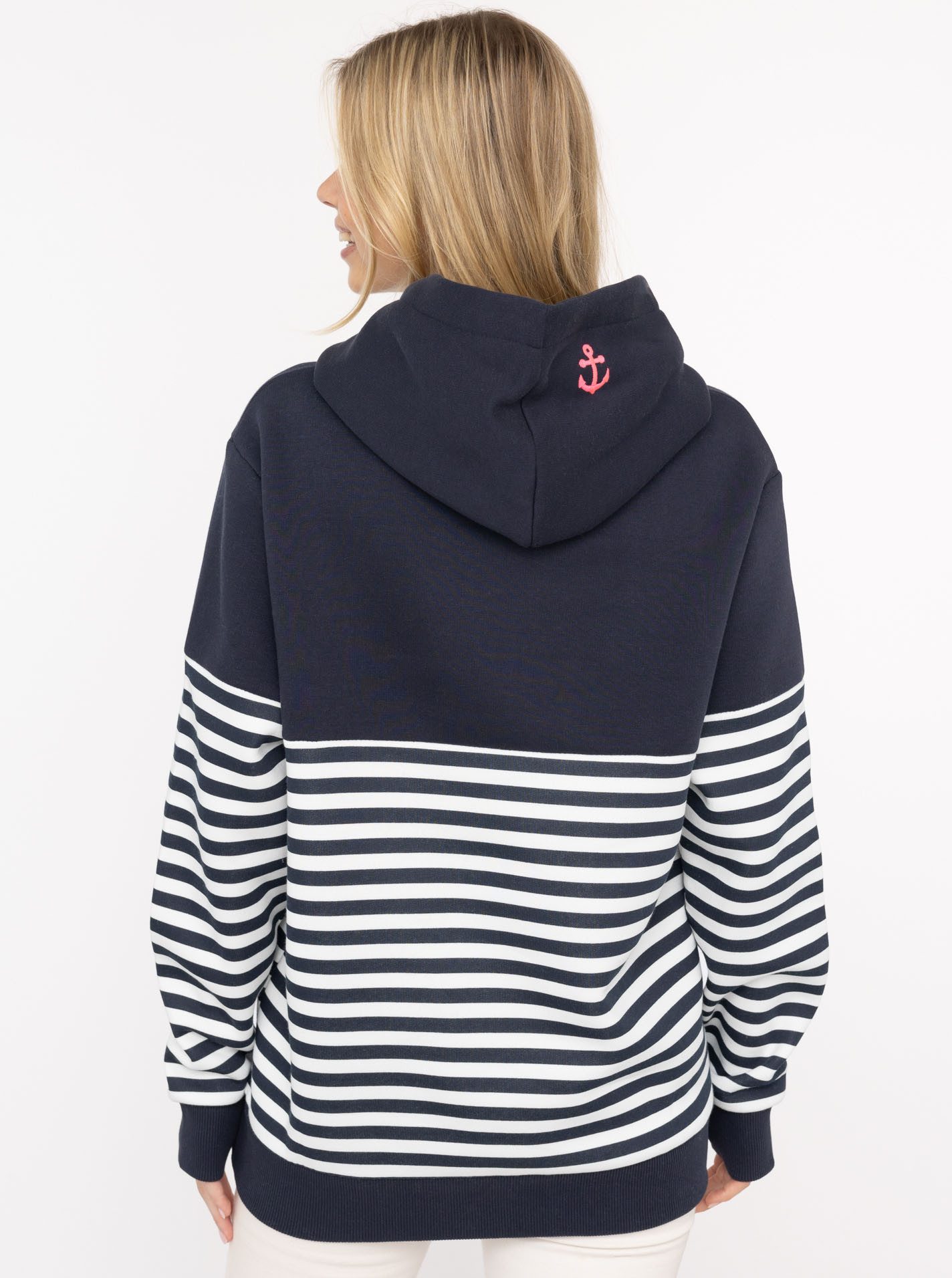 Zwillingsherz Hoodie "Moin Streifen" Stickerei, Kapuze mit bedruckter Korde günstig online kaufen