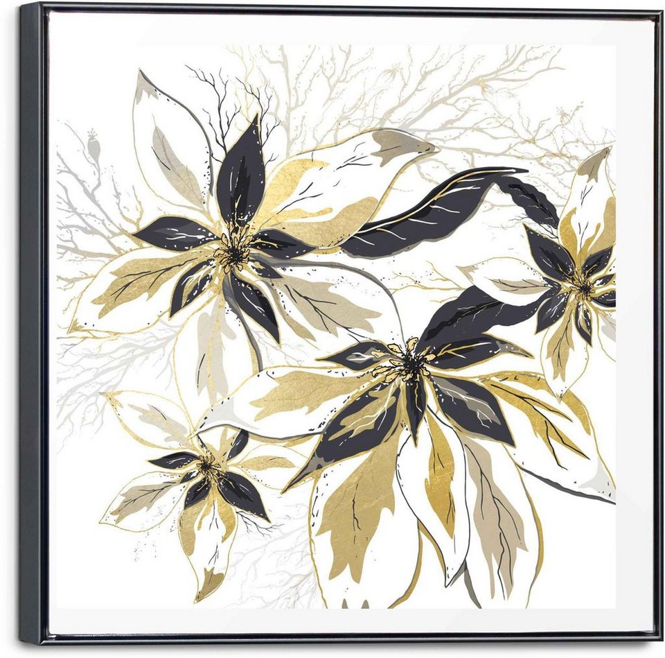 Reinders! Leinwandbild Leinwandbild Goldene Blüten Blumen - Glamourös -  Stilvoll, Blumen (1 St)