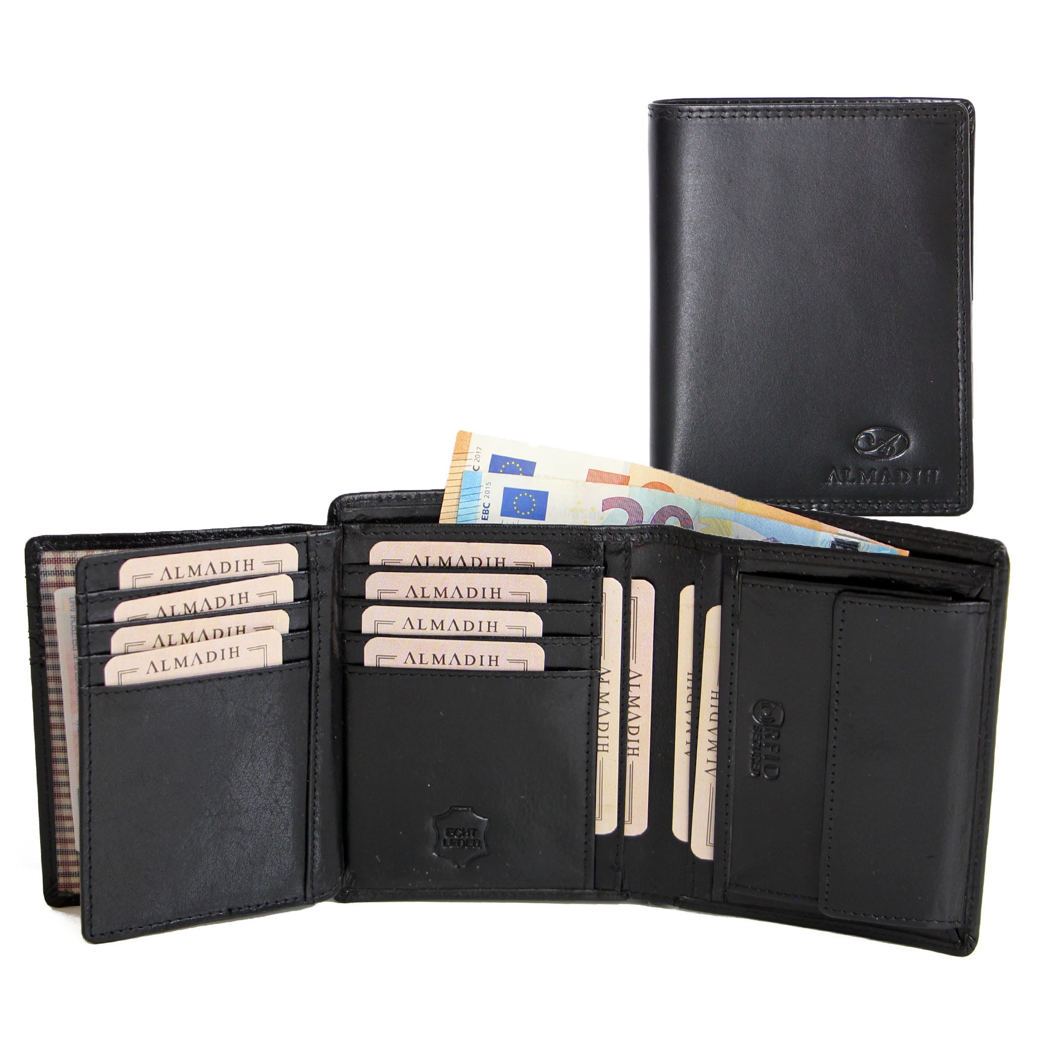ALMADIH Brieftasche Herren Leder P2H Portemonnaie RFID Geldbörse Hochformat günstig online kaufen