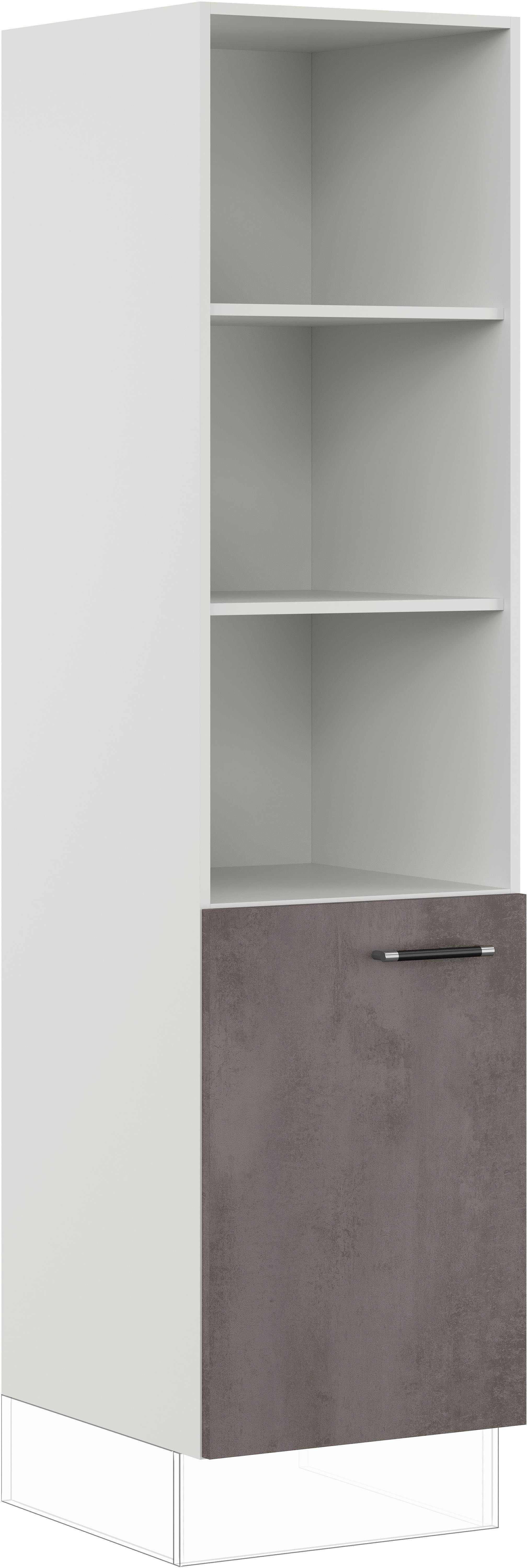 IMPULS KÜCHEN Seitenschrank "Prag", Breite/Höhe: 50/190,7 cm vormontiert, mit Drehtür, mit verstellbaren Fachböden