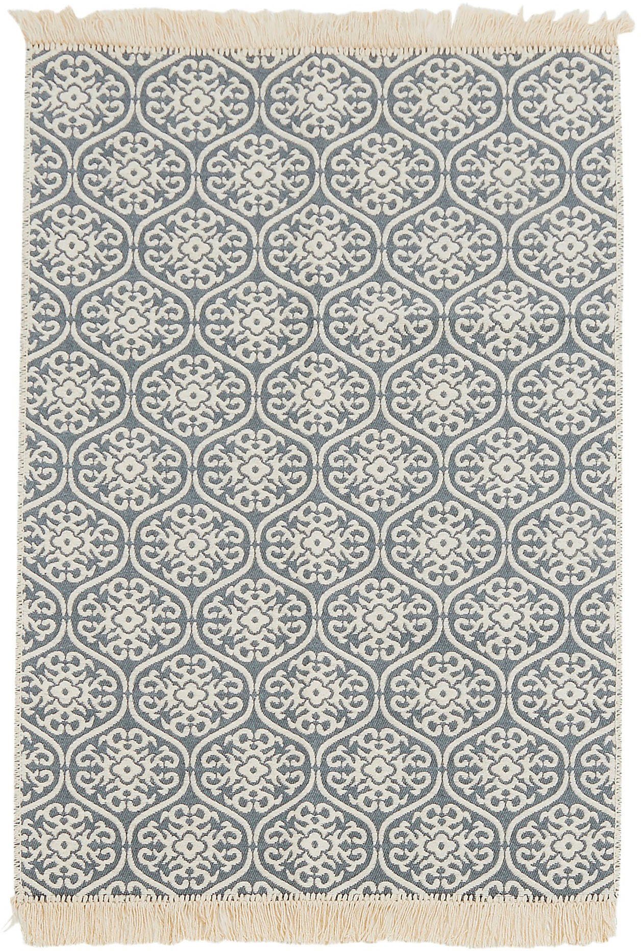 Teppich FLORENZ, done.®, rechteckig, Höhe: 8 mm, Flachgewebe, Ornamente, mit Fransen, waschbar | Kurzflor-Teppiche