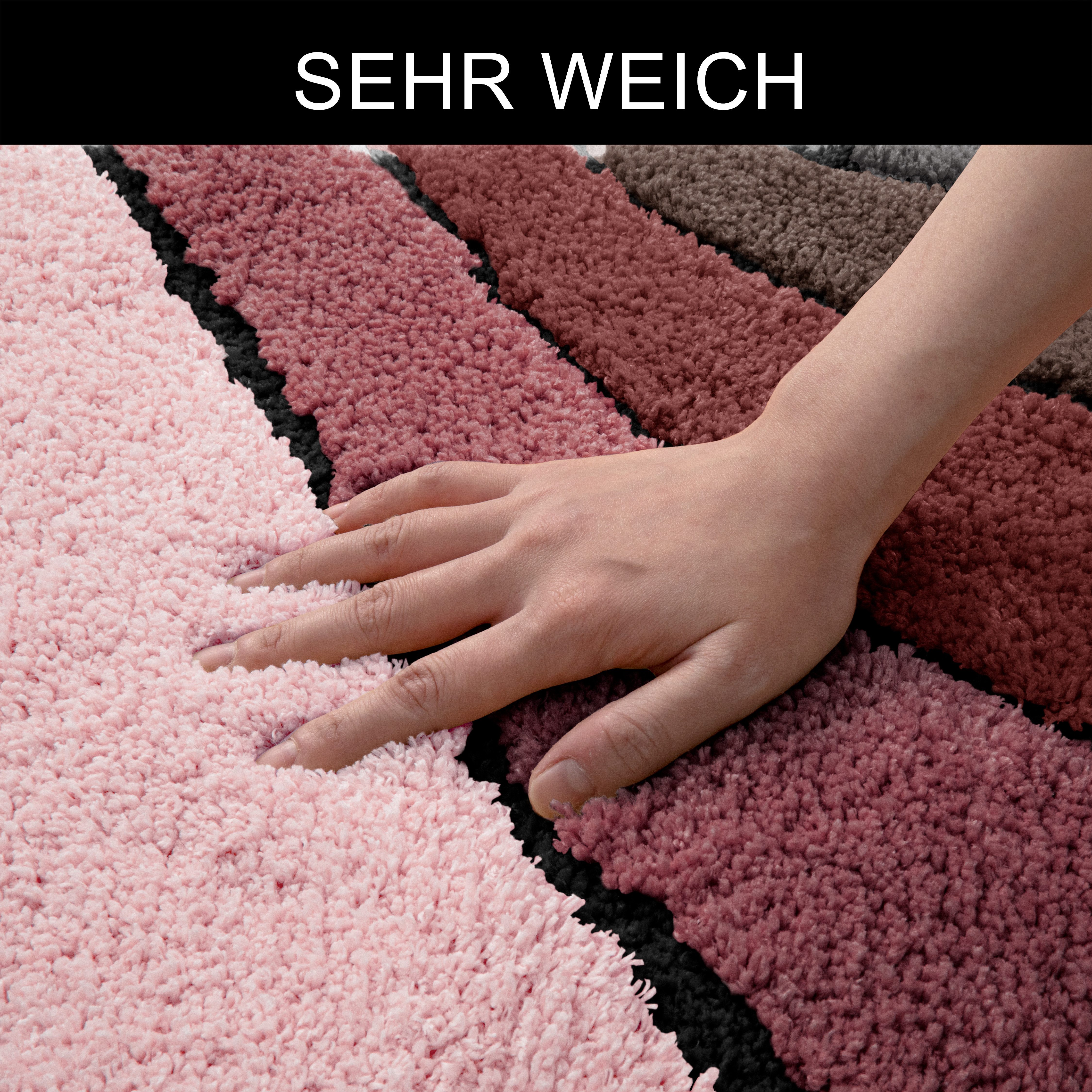 OTTO home Badematte Josie, Badvorleger, Badezimmer Teppich, Höhe 20 mm, rutschhemmend beschichtet, schnell trocknend, strapazierfähig, fußbodenheizungsgeeignet, – Bild 4 von 5