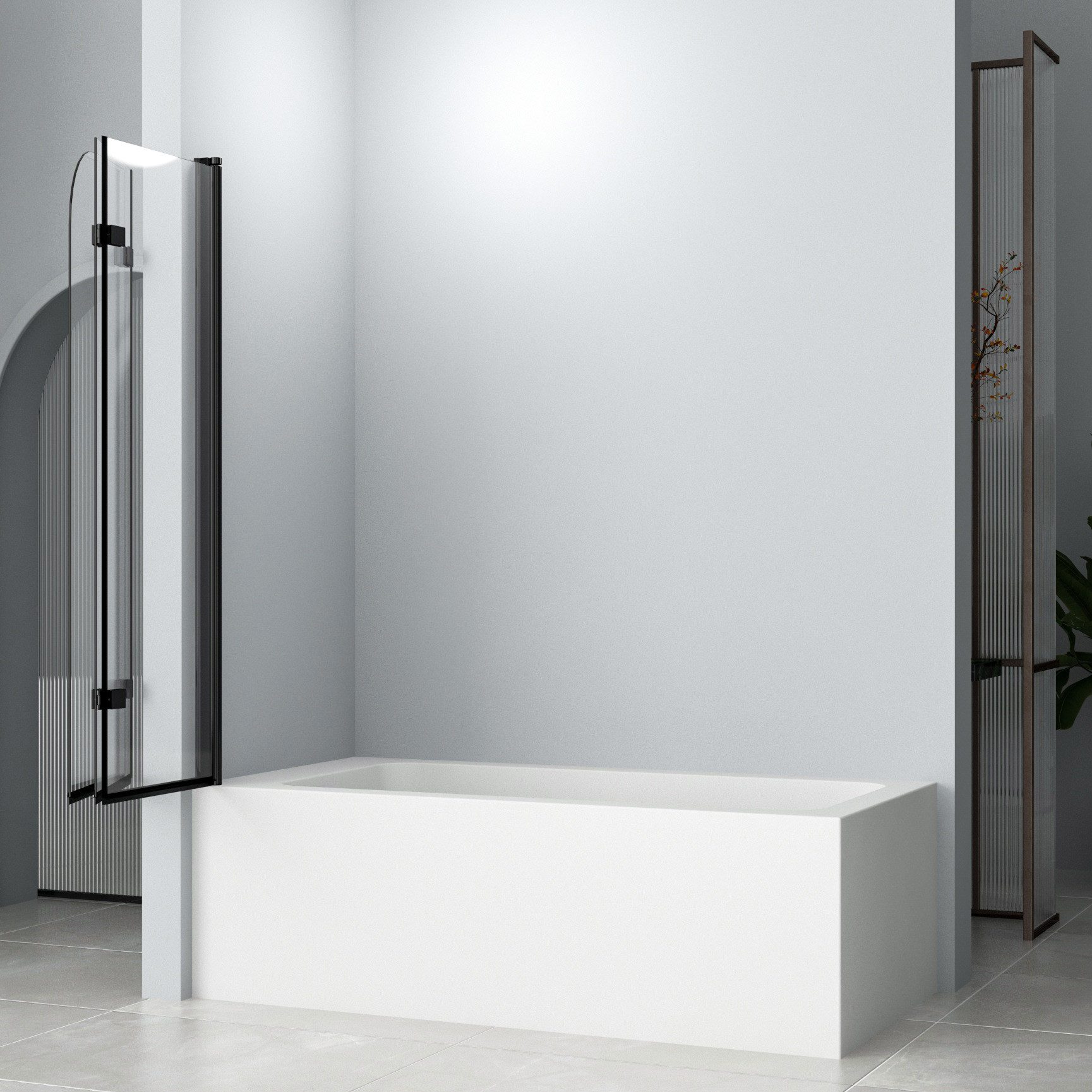 Hopibath Duschwand für Badewanne 140x140cm Badewannenaufsatz günstig online kaufen