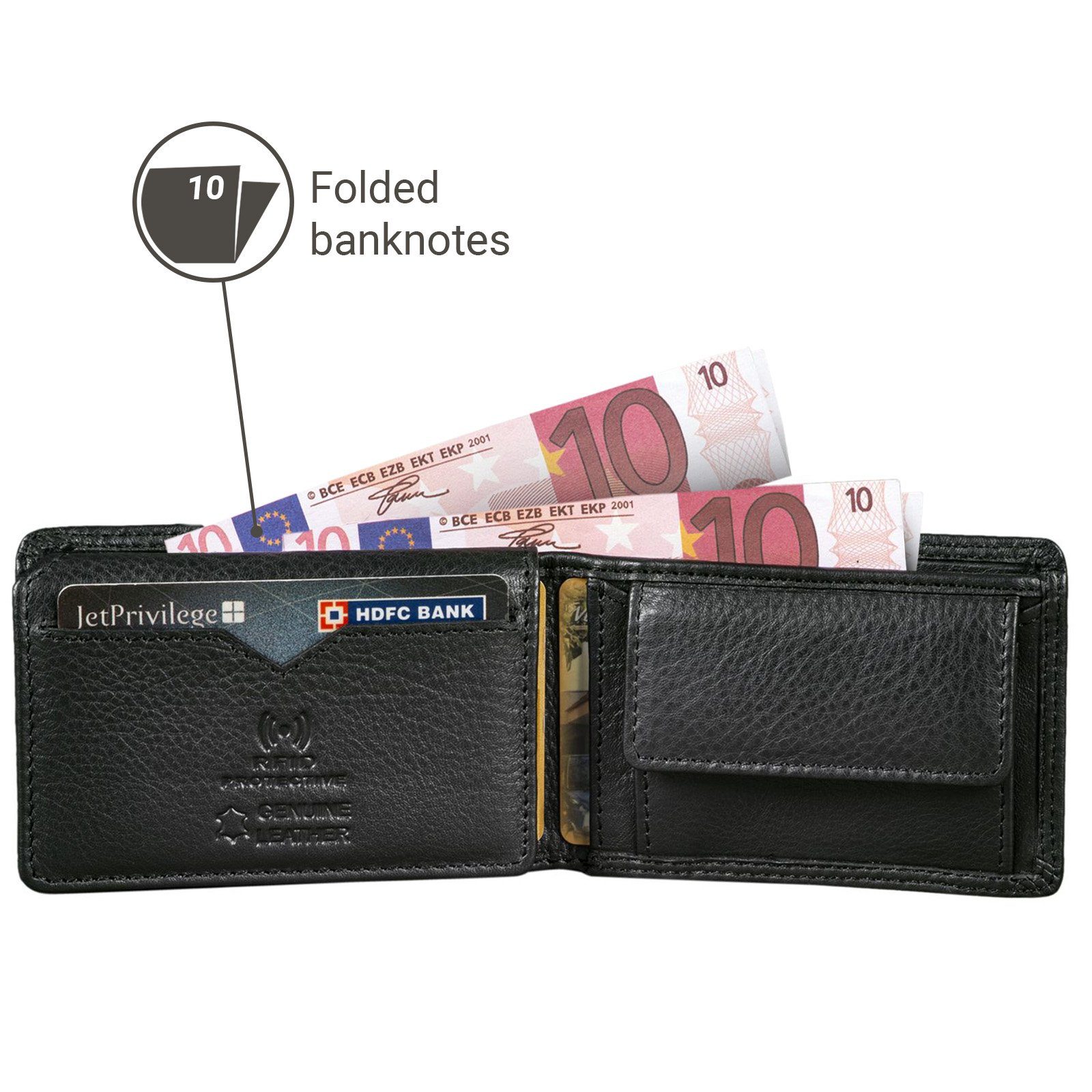 STILORD Geldbörse "Jay" Mini Geldbörse Herren RFID Leder – Bild 5 von 5