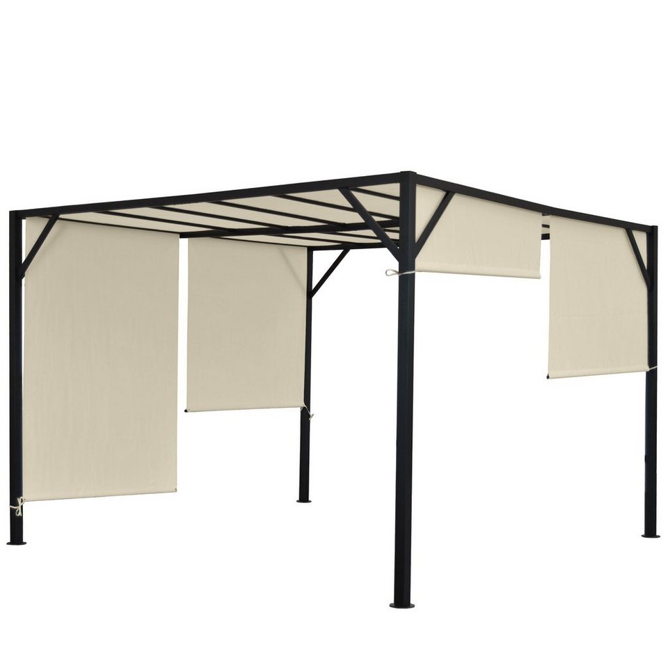 MCW Pergola »Beja-4×4«, BxTxH: 405x405x212 cm, mit Schiebedach, mit Wasserablaufösen, Lichtschutzfaktor UV30+