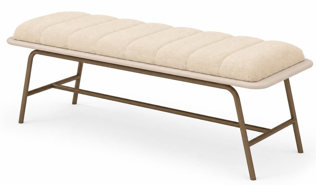 Xlmoebel Bettbank Beige Gepolsterte Bettbank im Modernen Stil für Ihr Schlafzimmer (1-St), Made in Europa