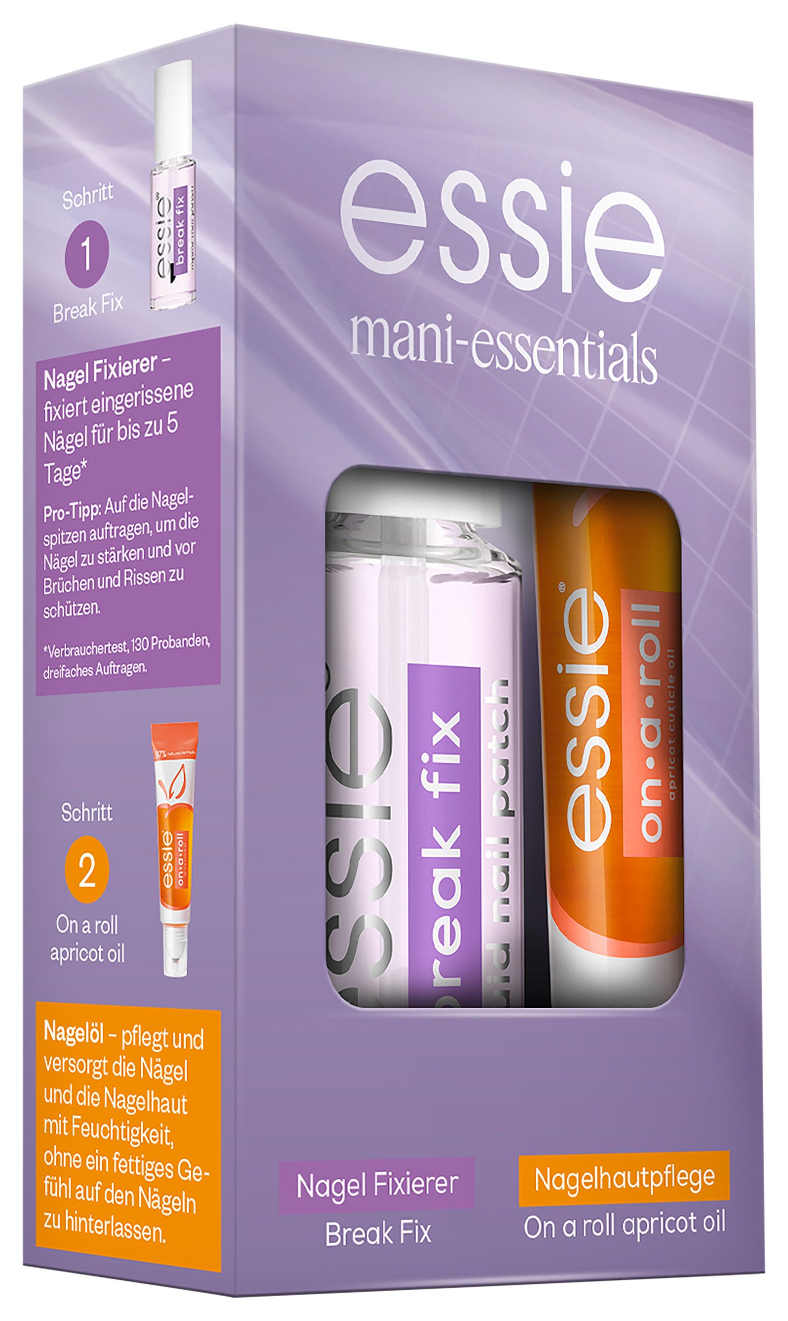 essie Nagelhautpflege Essie Mani-essentials Set: Break Fix & Apricot Cuticle Oil, 2-tlg.