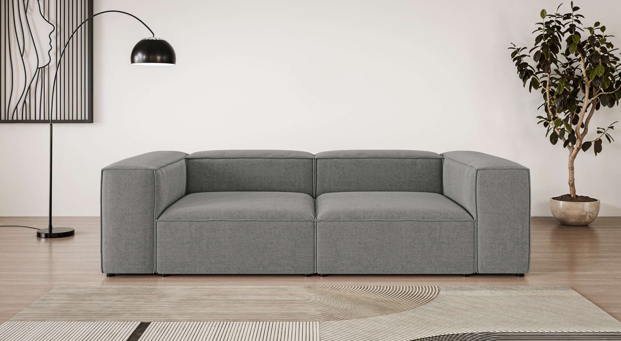 Big-Sofa XL HAILY Modularsofa extra tief, Maße B/T/H: 260/130/72 cm