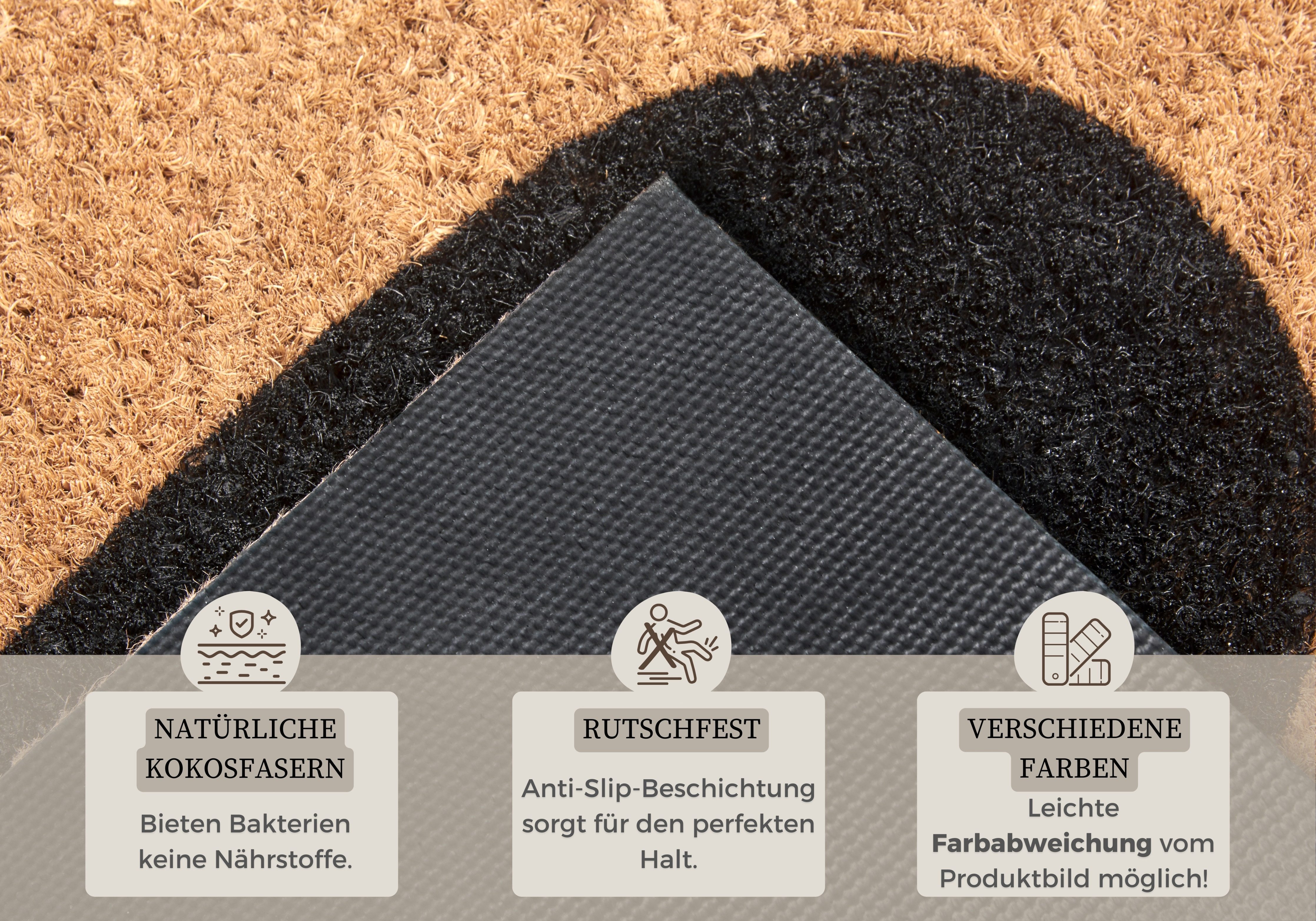 HANSE Home Fußmatte Mix Mats Kokos Heart, Türmatte, rechteckig, Höhe: 15 mm, Kokos, Schmutzfangmatte, Outdoor, Rutschfest, Innen, Kokosmatte, Flur