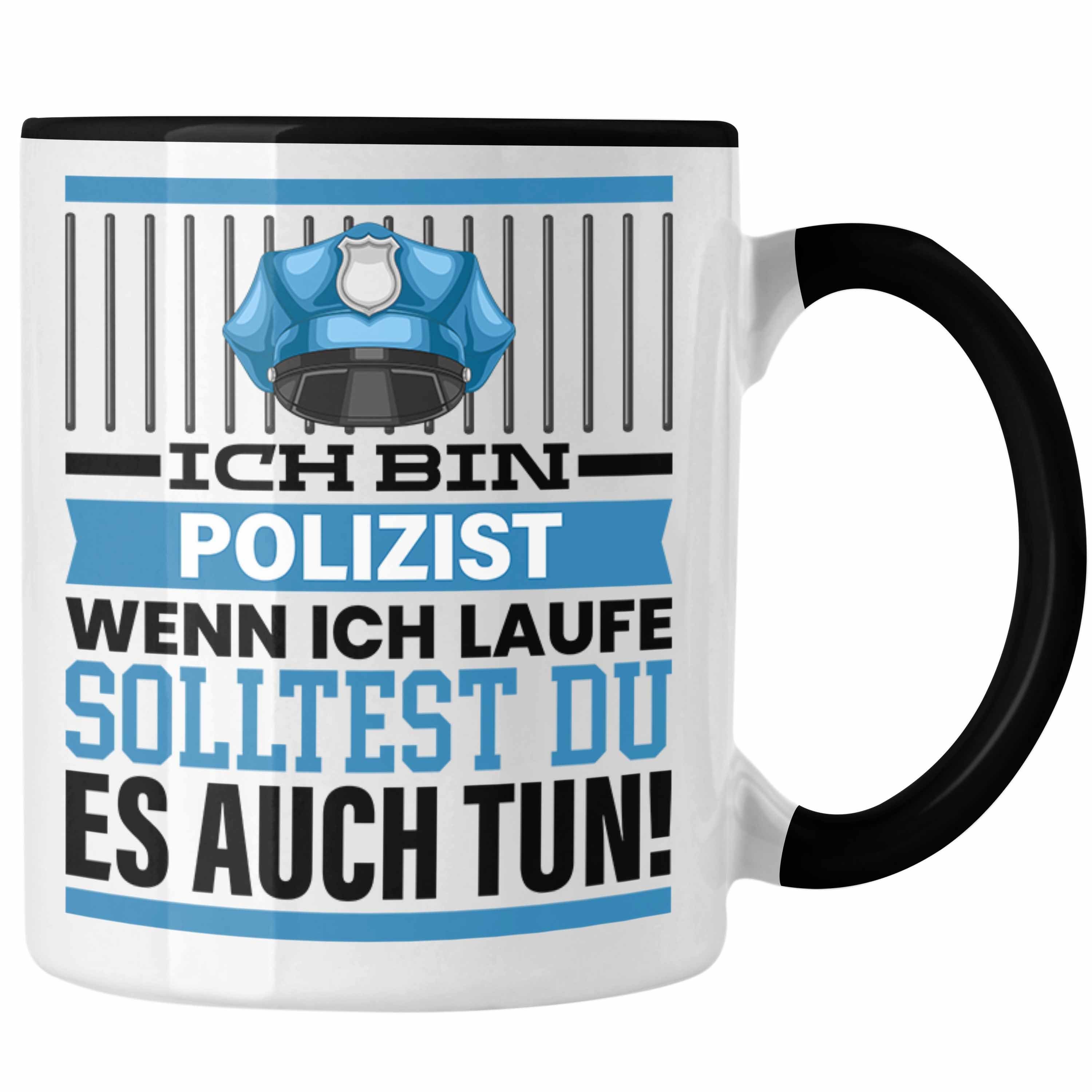 Trendation Tasse Geschenkidee Polizist Männer Polizei Schwarz Geschenk Tasse Spruch Wenn Ich Re