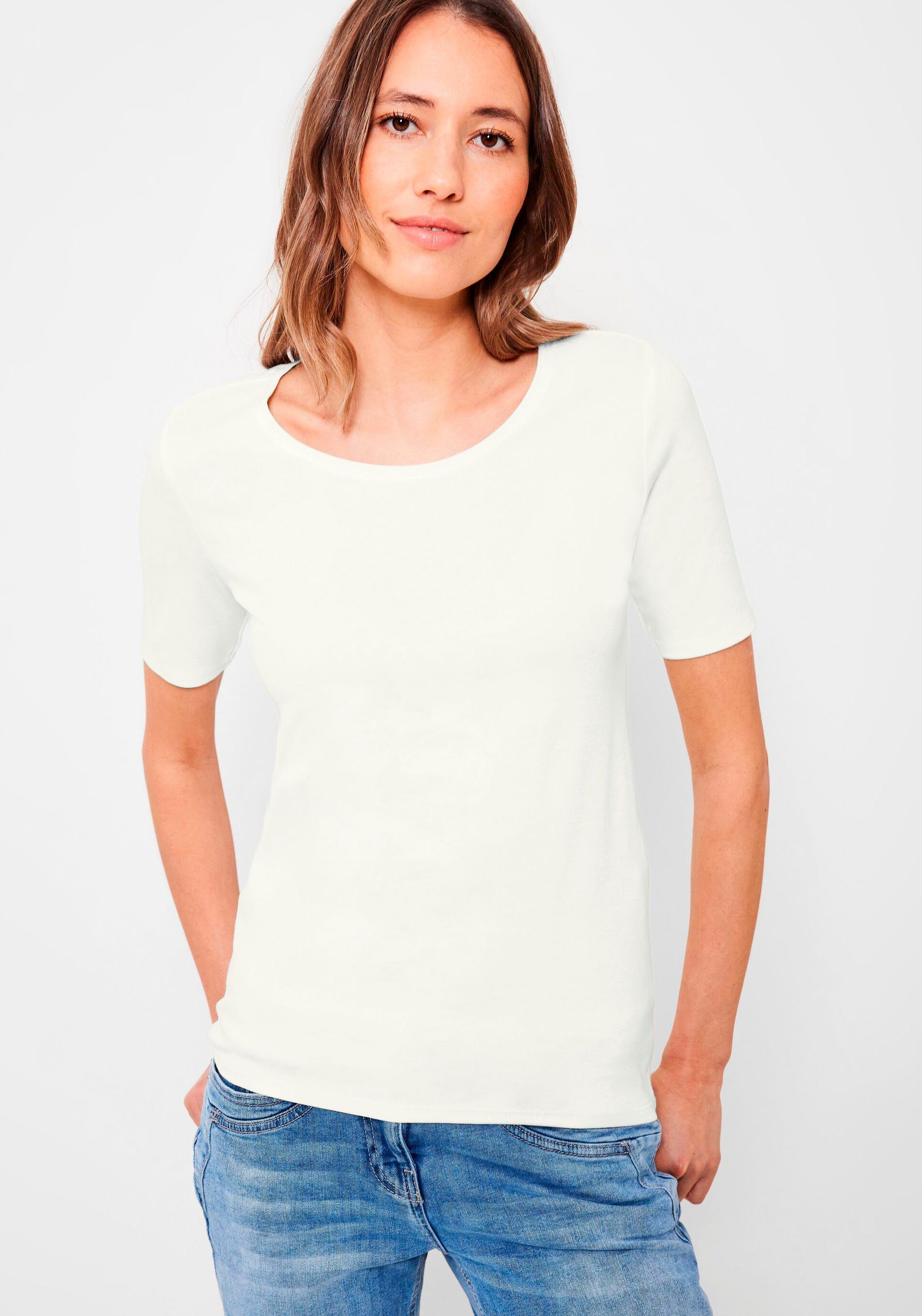 white Cecil T-Shirt mit Rundhalsausschnitt vanilla