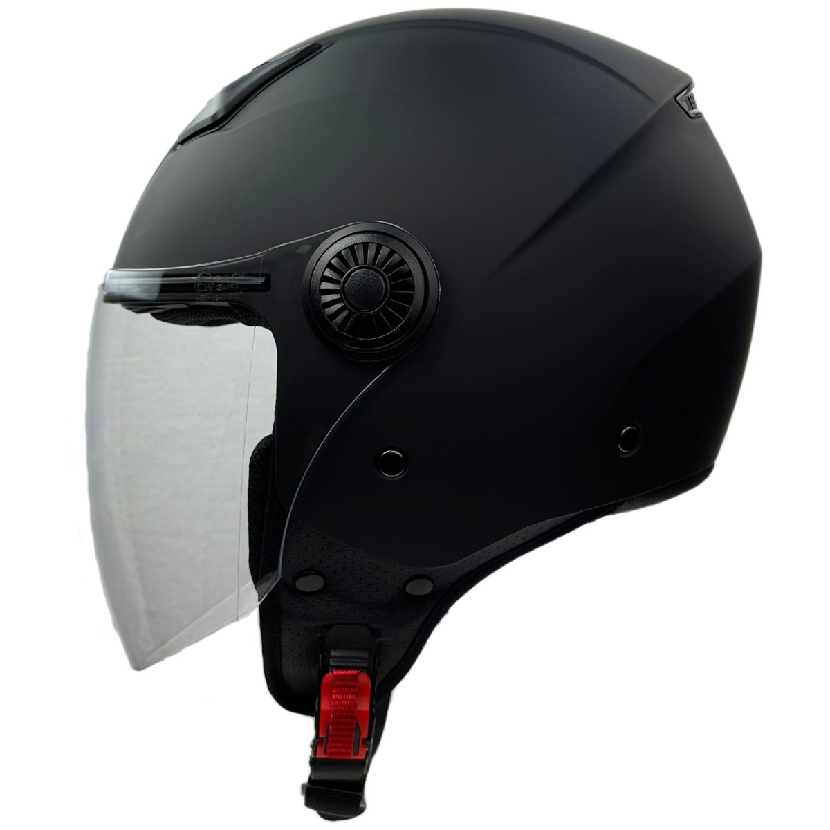 RÖMER HELME Motorradhelm RR10801 - Jethelm - mattschwarz - mit Kopfbelüftung & Schnellverschluß
