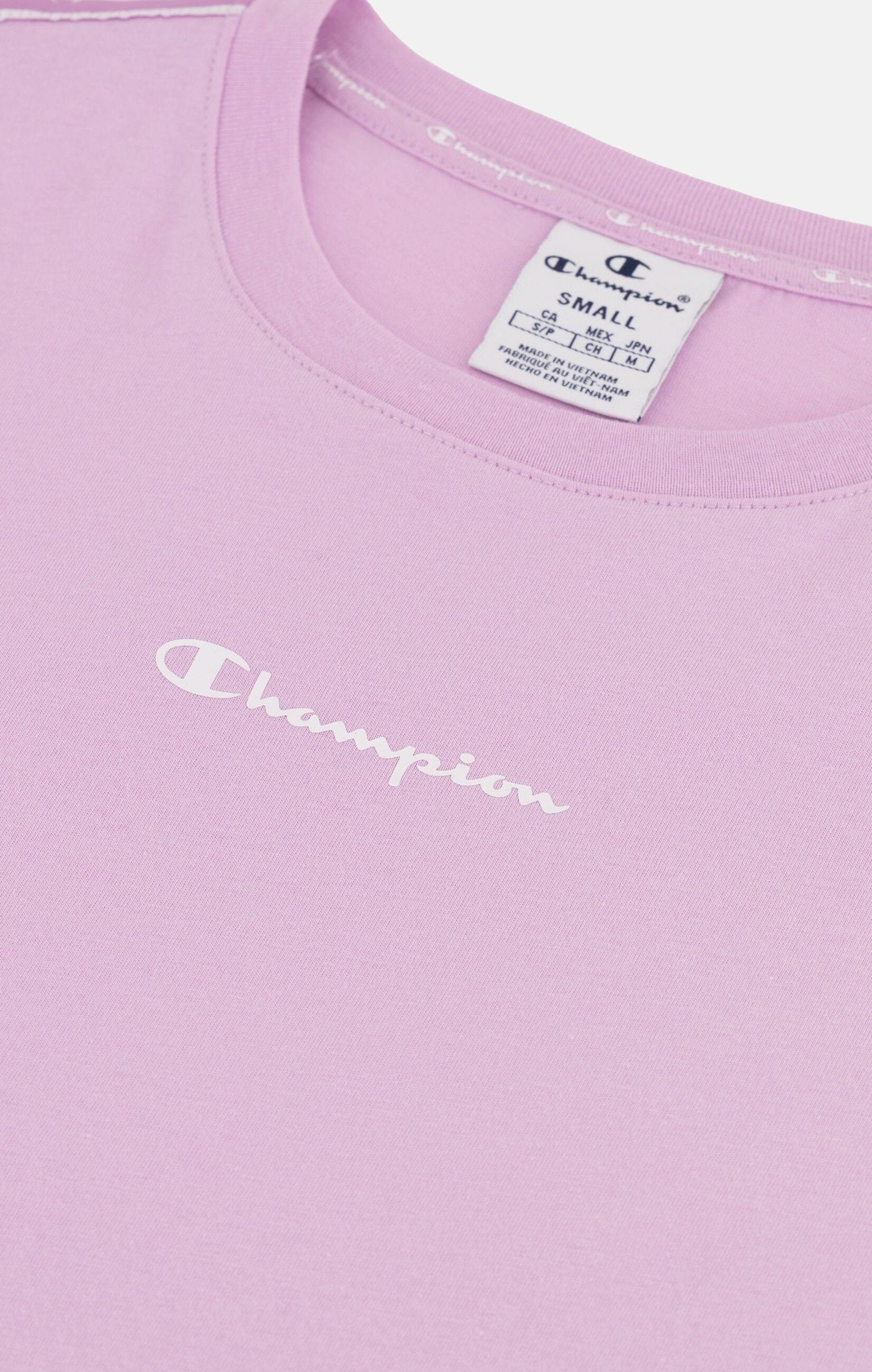 Champion T-Shirt Baumwolle pink mit Rundhals-T-Shirt aus Shirt