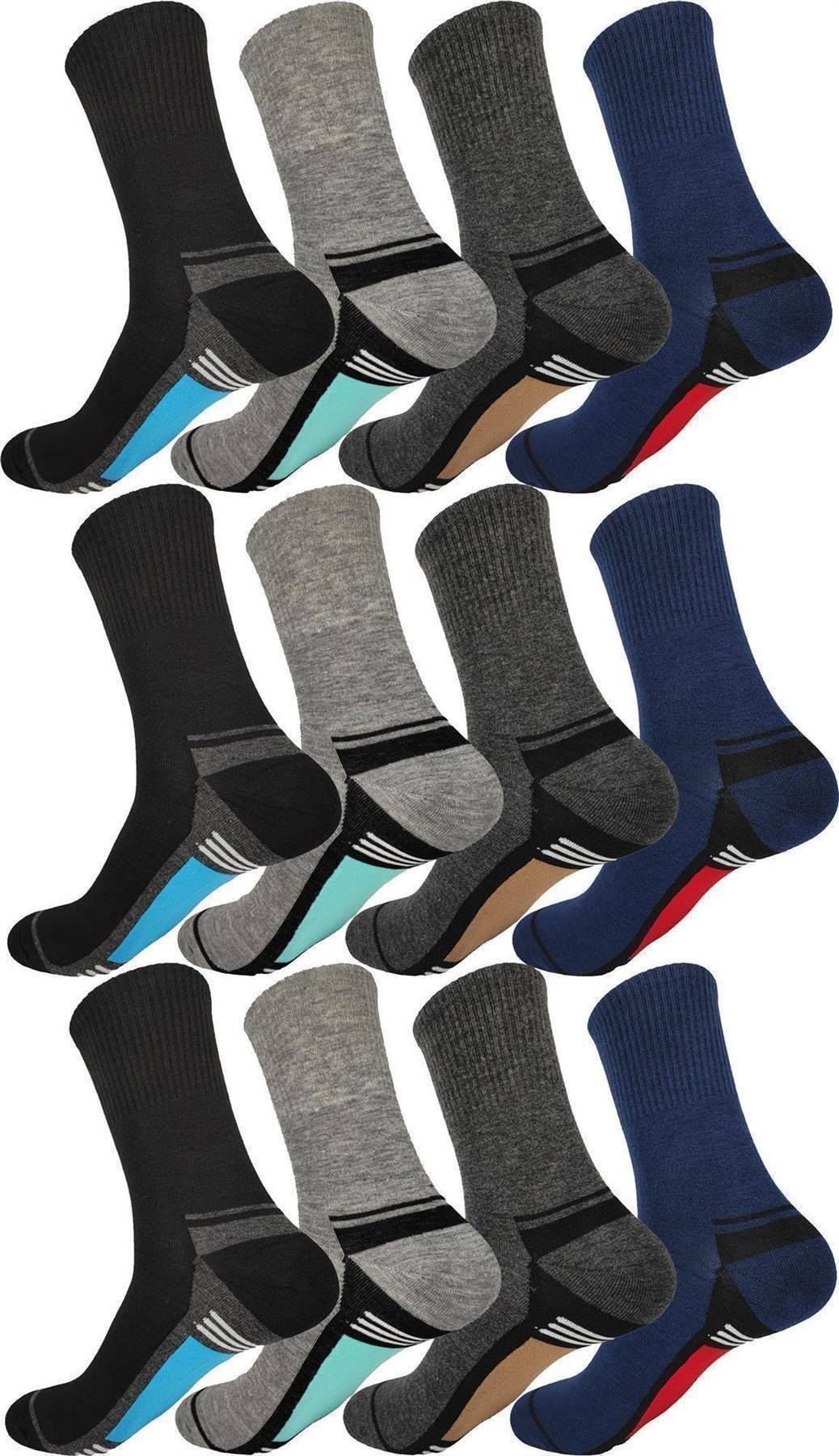 EloModa Basicsocken 12 Paar Herren Socken Muster klassischer Form Freizeit Sport (12-Paar)