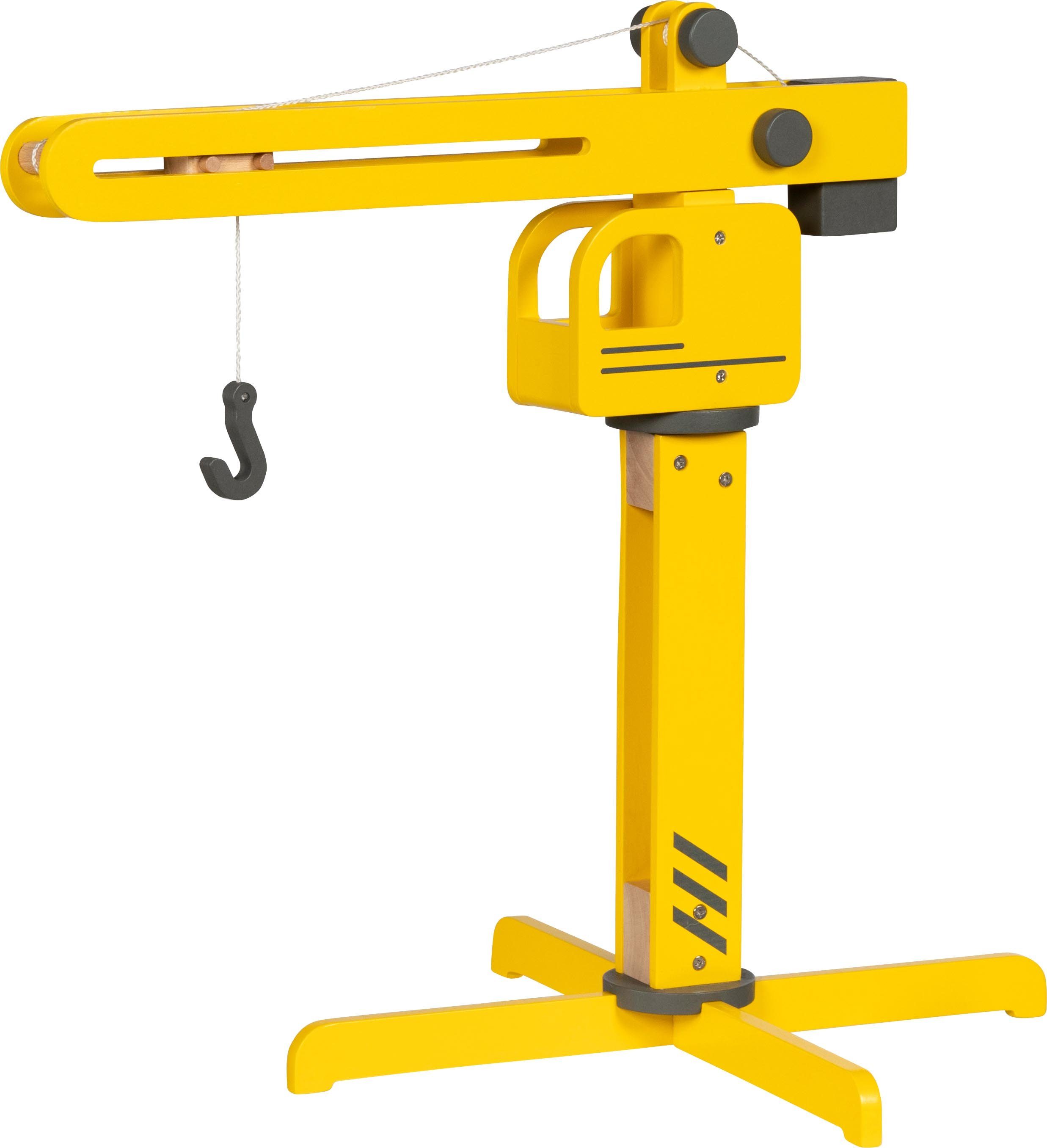 goki Spielzeug-Kran Baukran, drehbar um 360°, mit Haken zum Heben von verschiedenen Ladungen