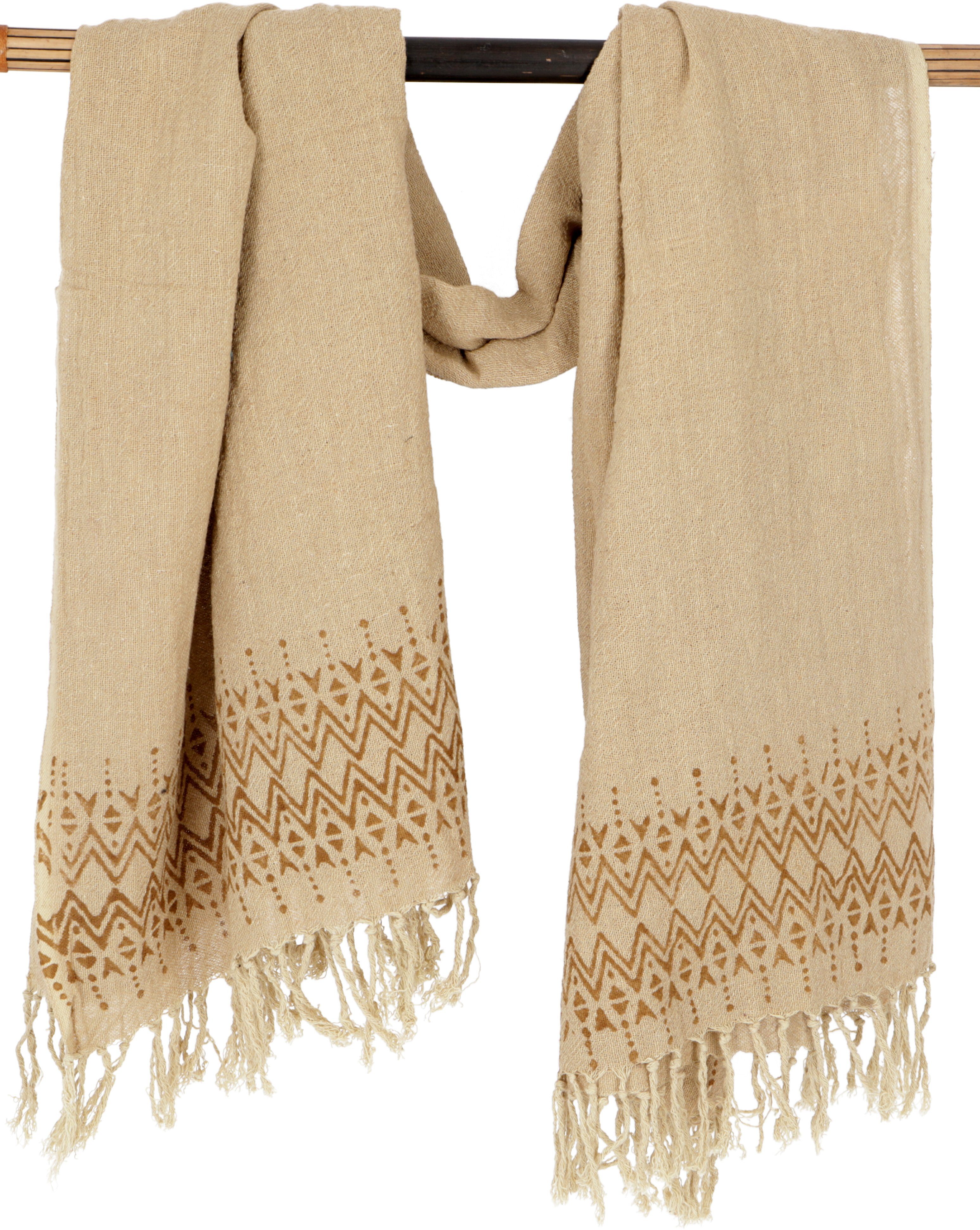 Guru-Shop Halstuch Handgewebtes Baumwolltuch mit Tribalmuster,..