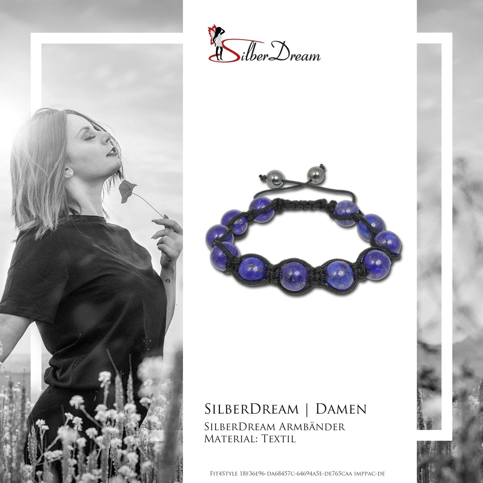 schwarz Farbe: (Shamballa Damen 18cm, Kugeln) Armband blau Armband Shamballa SilberDream 23cm, ca. SilberDream Armband ca. (Armband),