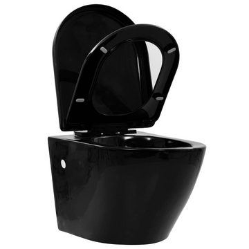 vidaXL Tiefspül-WC Hänge-Toilette mit Unterputzspülkasten Keramik Schwarz