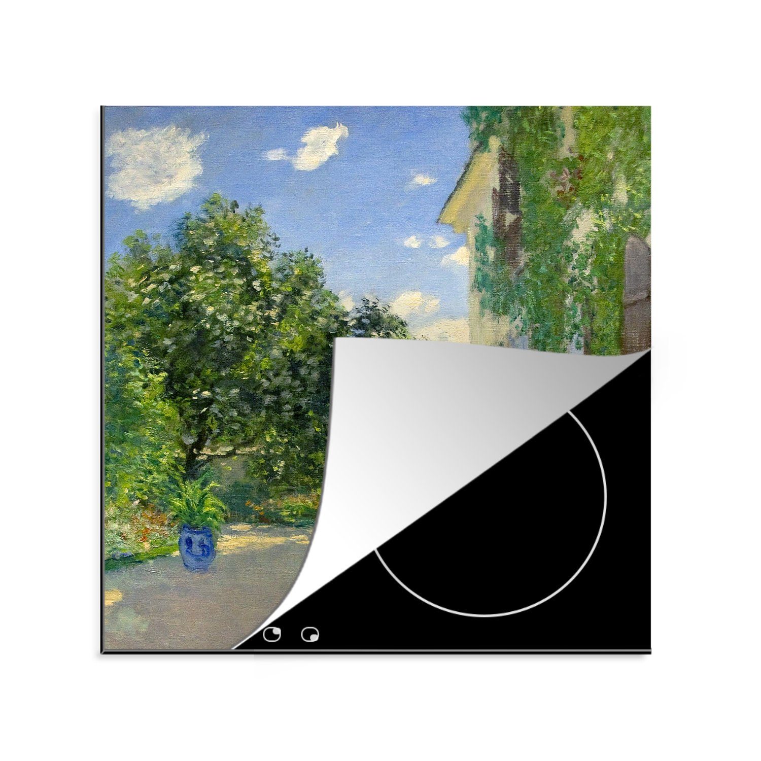 MuchoWow Herdblende-/Abdeckplatte Das Haus des Künstlers in Argenteuil - Claude Monet, Vinyl, (1 tlg), 78x78 cm, Ceranfeldabdeckung, Arbeitsplatte für küche