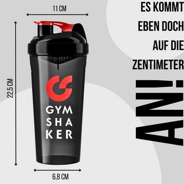 GYMSHAKER Protein Shaker Premium 800 ml Trinkflasche, Premium Shaker mit Messmarkierungen, Mischsieb